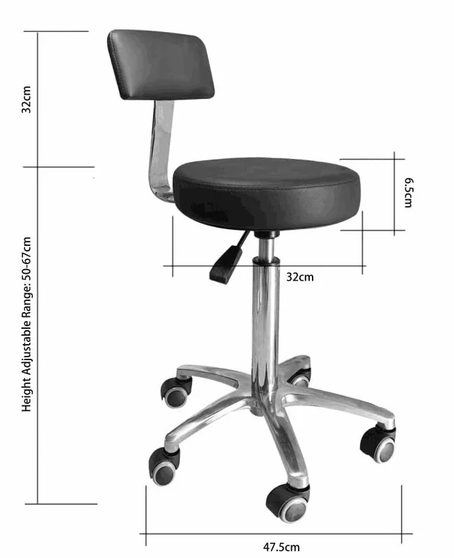 Silla Ergonómica Giratoria Oficina Negro Tapizado PU Antimanchas Respaldo Altura Ajustable 50-67 cm Base Cromada 5 Ruedas