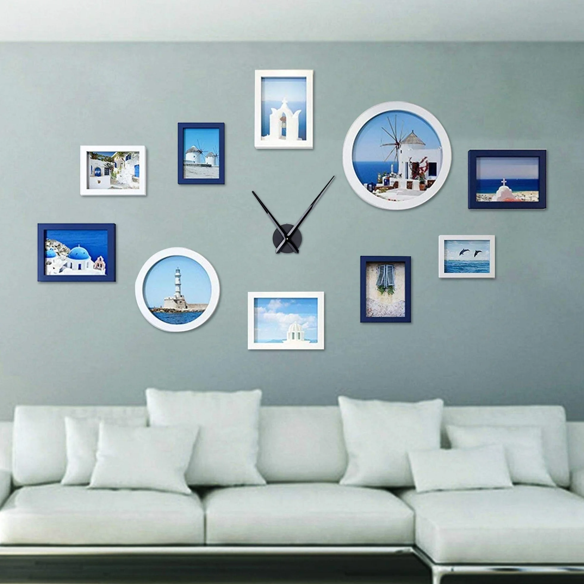 Lafocuse Agujas 3D Reloj de Pared Grande 60cm, DIY Silencioso Mecanico, Metal Negro Moderno