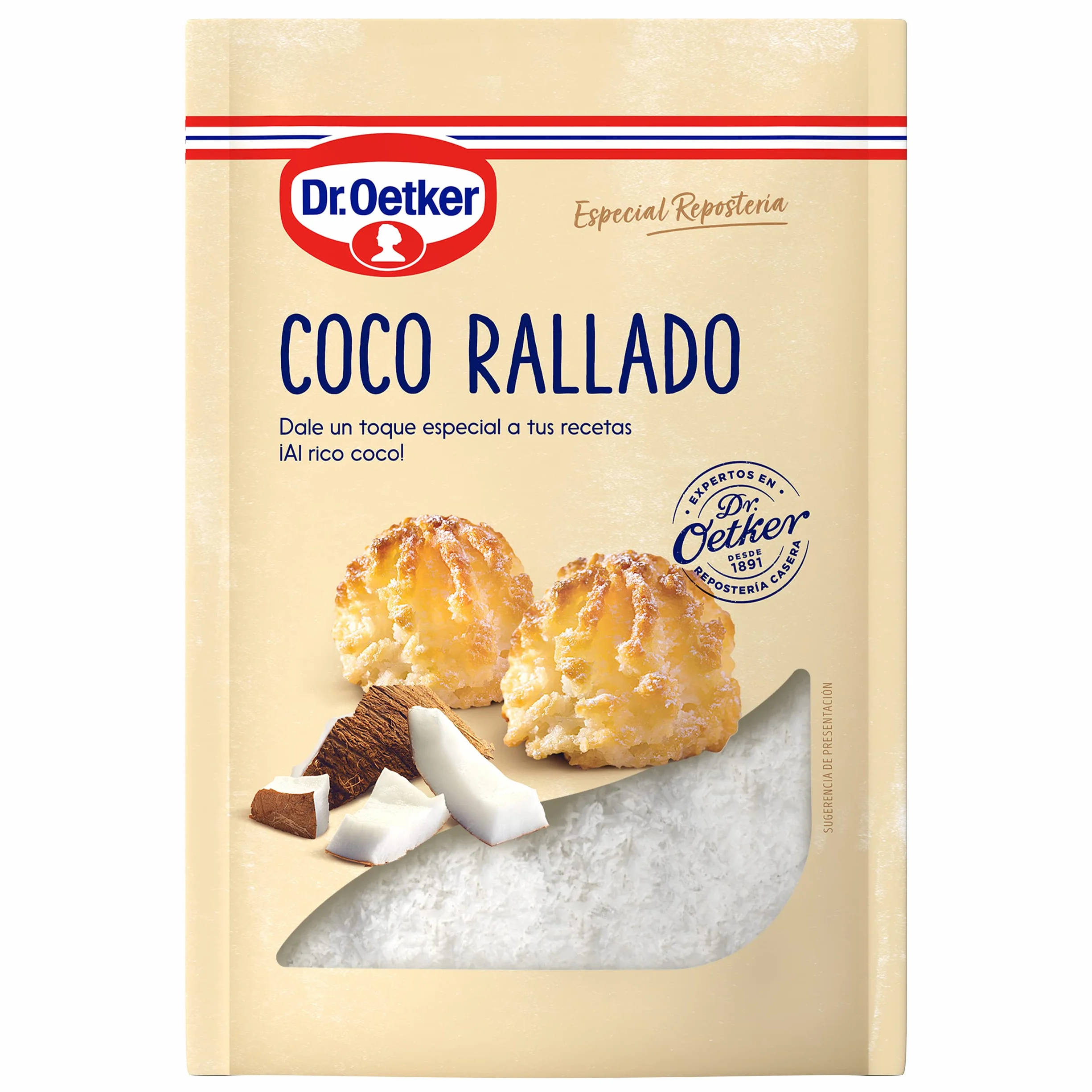 DR. OETKER Coco Rallado 100% Natural Sin Azúcar, 125g