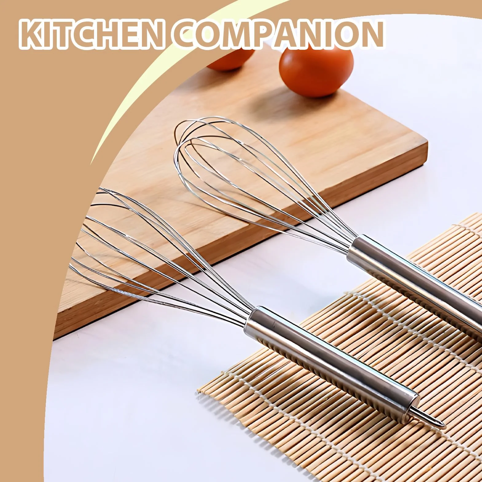 3 PCS Batidor Varillas Acero Inoxidable, Batidor Manual De Huevos Profesional Acero Inoxidable, (21cm, 25cm, 29cm), Varillas Cocina Resistentes y Barillas Batir Manual, Para Repostería y Cocina Diaria