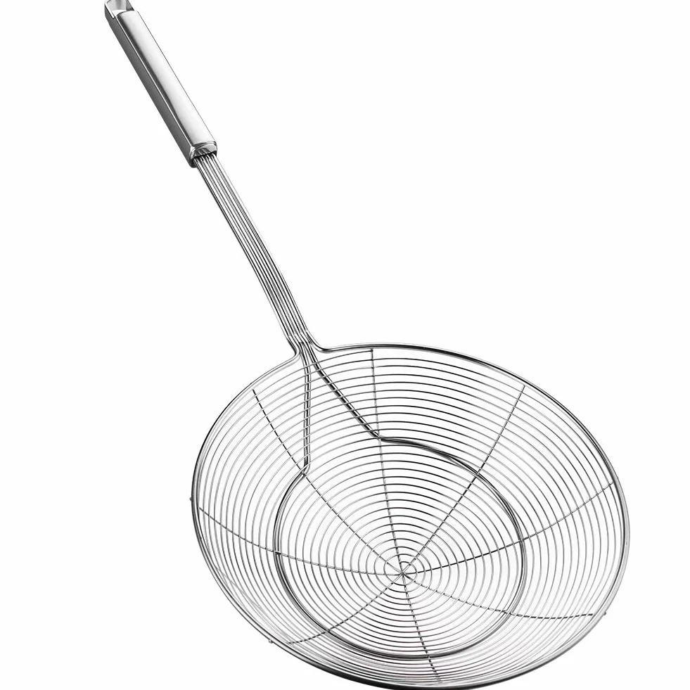 Colador Espumadera de Acero Inoxidable, Cuchara de Red para Freír Pasta, 20 cm