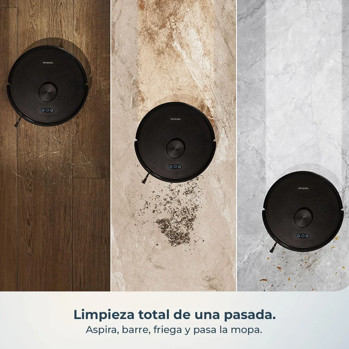 Cecotec Robot Aspirador y Friegasuelos Conga Y50 X-Treme 5000Pa Base Autovaciado 3L Navegación Láser