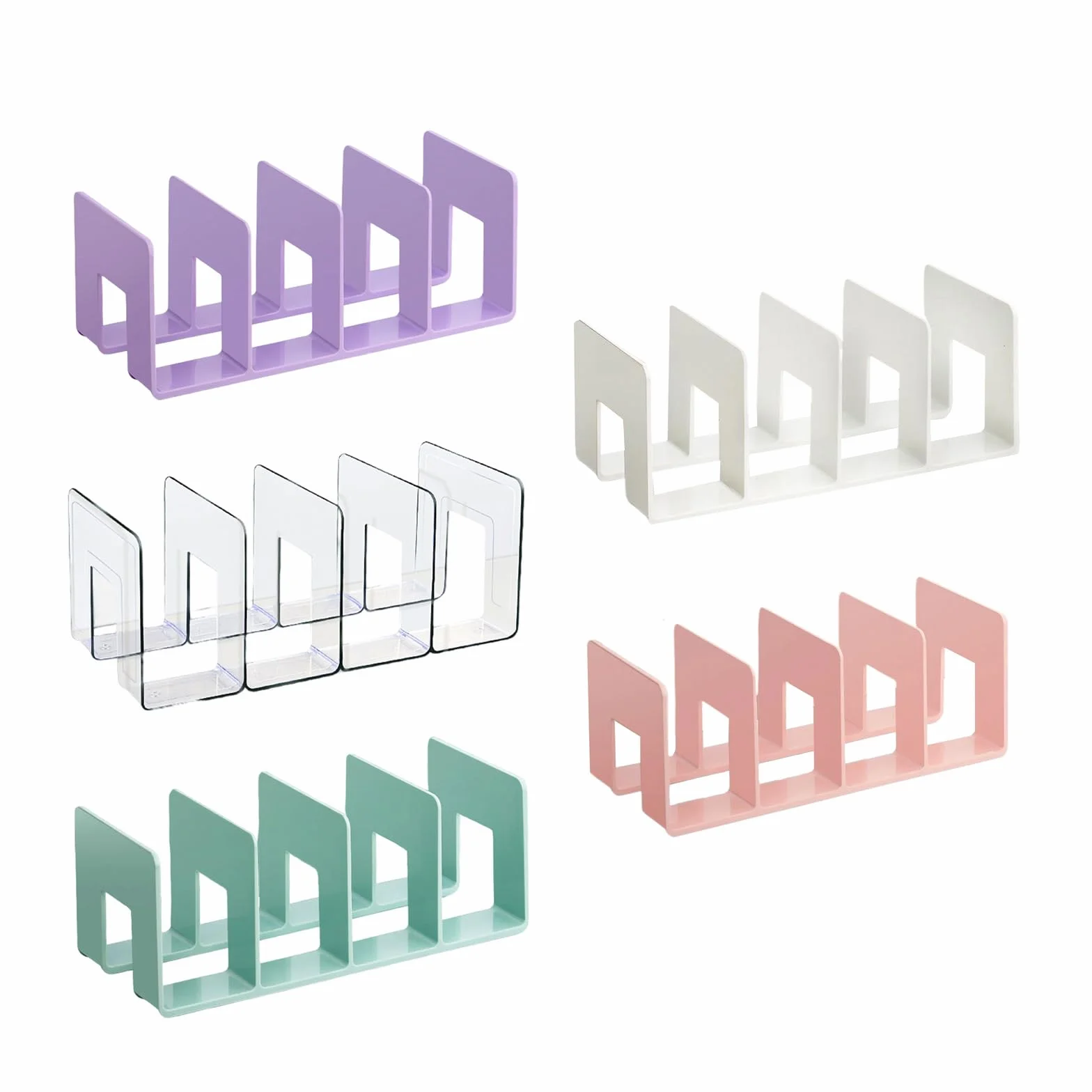 Elegante organizador de bolsos de acrílico transparente y resistente, divisor de estante de 4 secciones para armario y soporte de exhibición, soporte de almacenamiento, soporte para bolso de vestidor