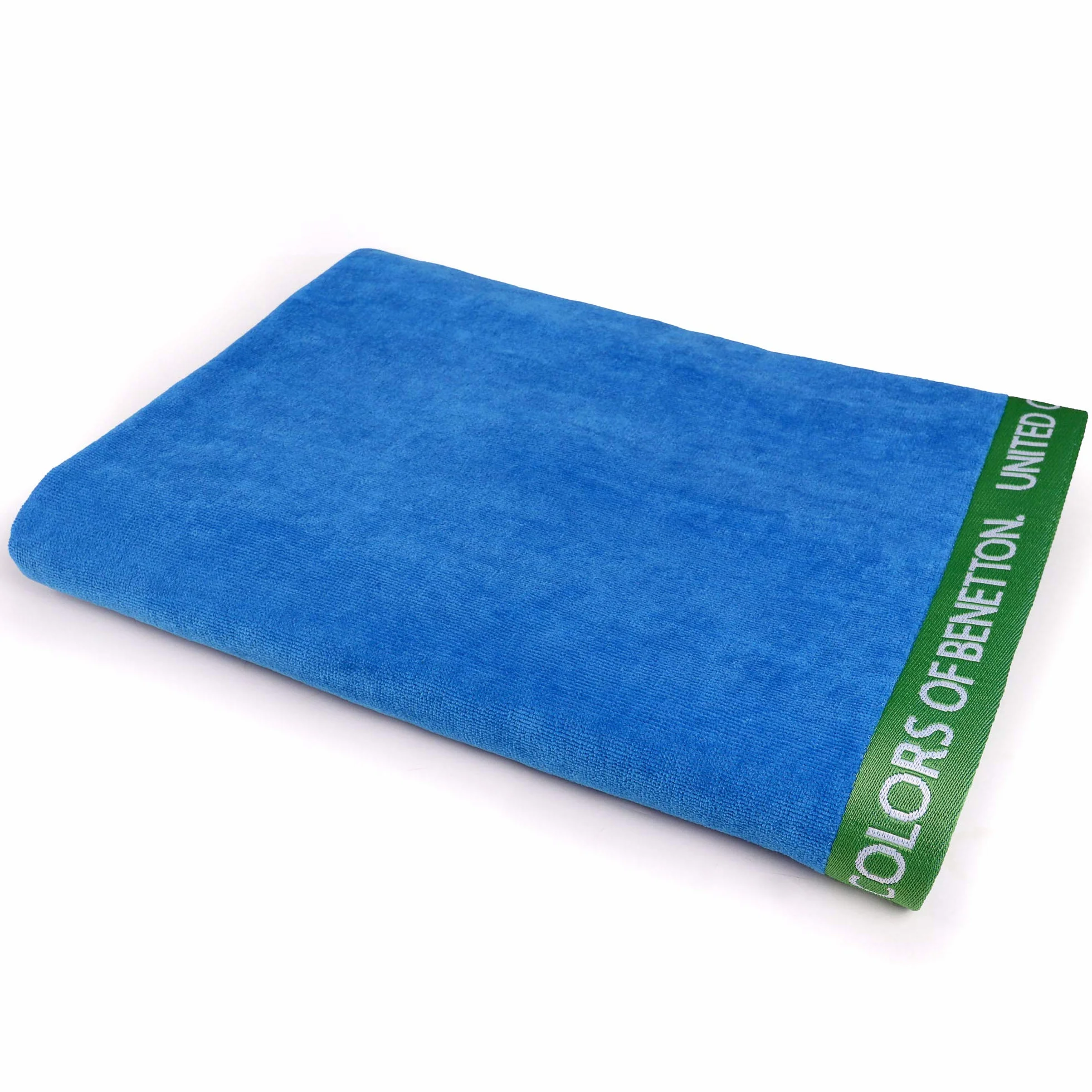 UNITED COLORS OF BENETTON, Toalla de playa 90x160cm 380gsm velour 100% algodón azul Casa Benetton, 90x160