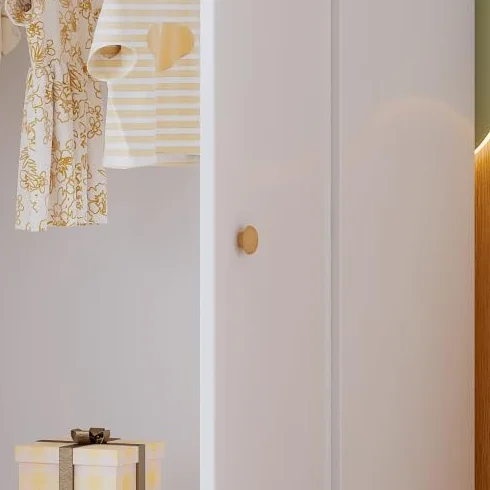 Merax Armario pequeño con barra 2 puertas MDF blanco 80 x 50 x 120 cm