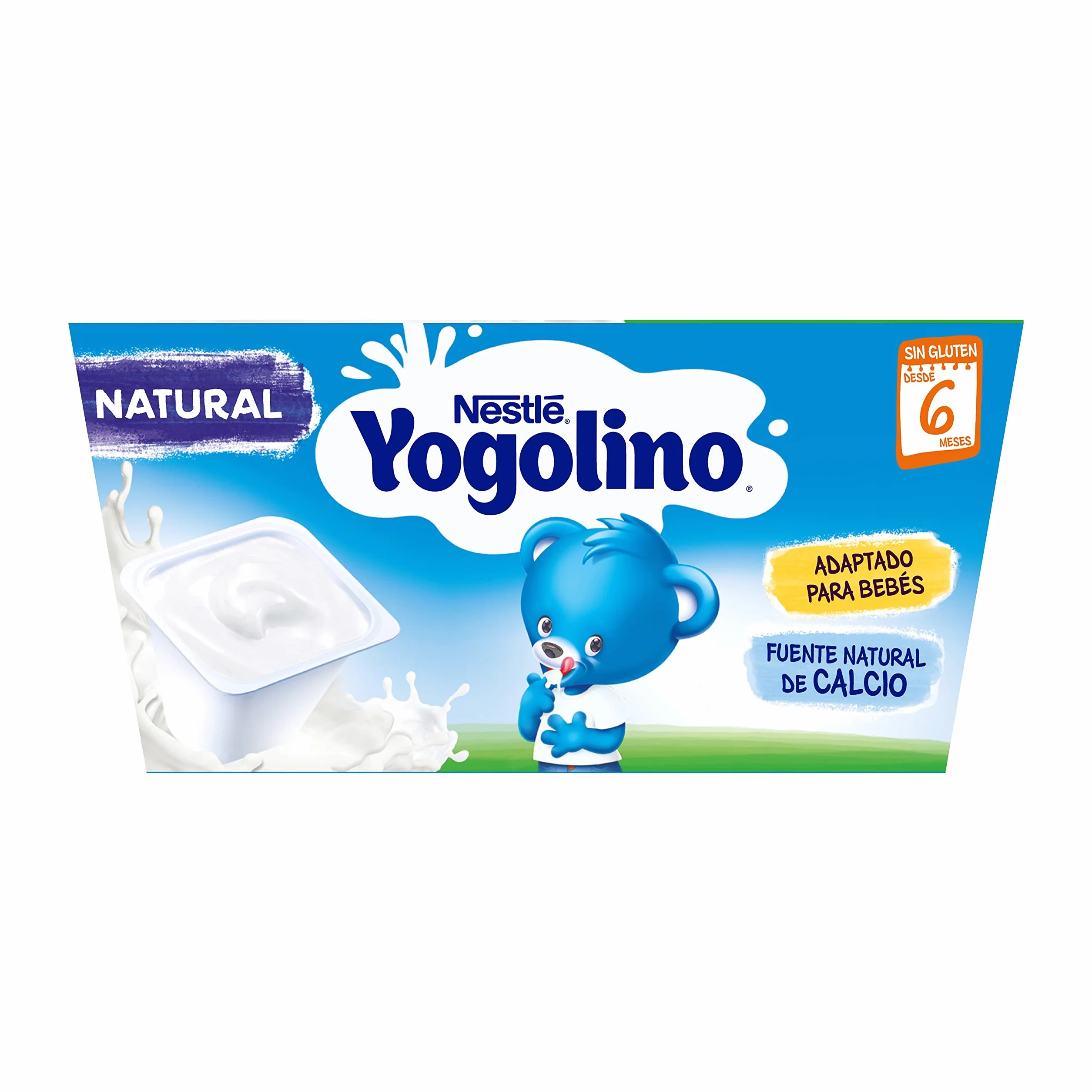 NESTLÉ YOGOLINO Natural, a partir de 6 meses, Pack de 6 (4x100g)