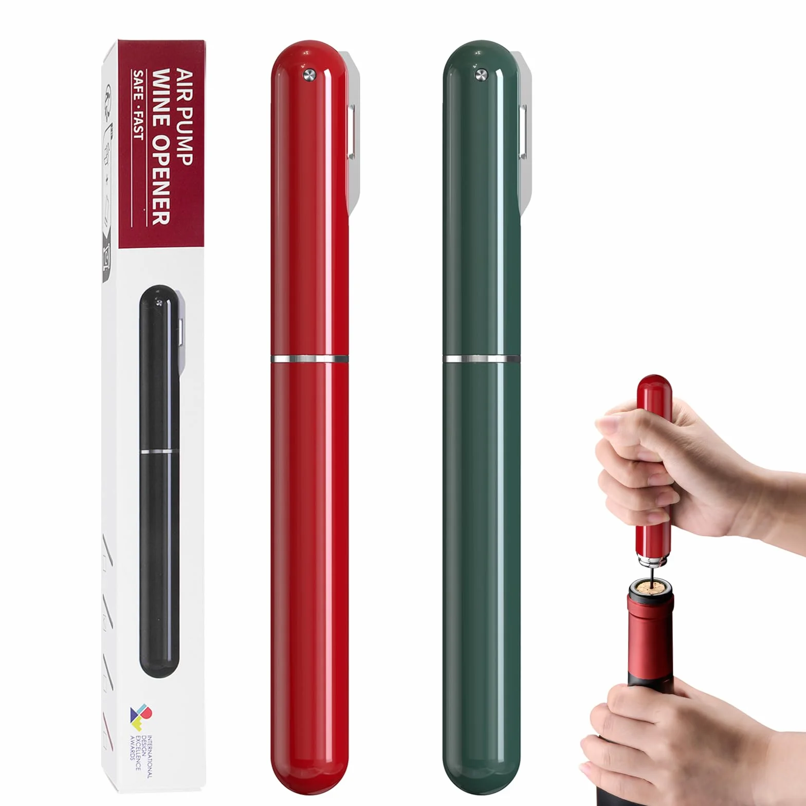 FBBULES Sacacorchos de Aire a Presión Profesional Pack de 2 Acero Inoxidable