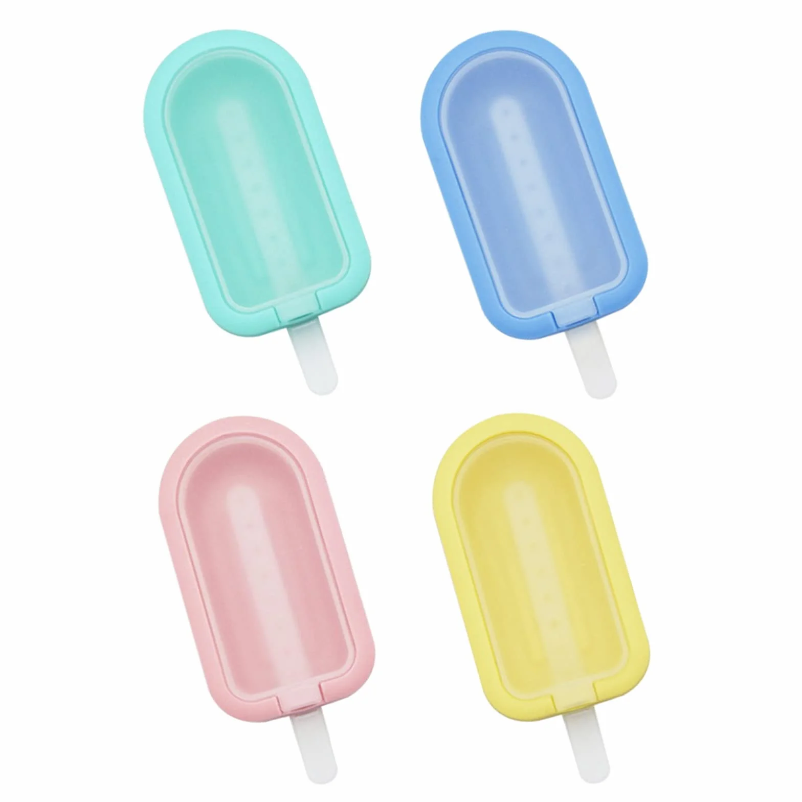Juego de 4 Moldes de Silicona para Helados con Asas, Moldes Paletas Chocolate Multicolor