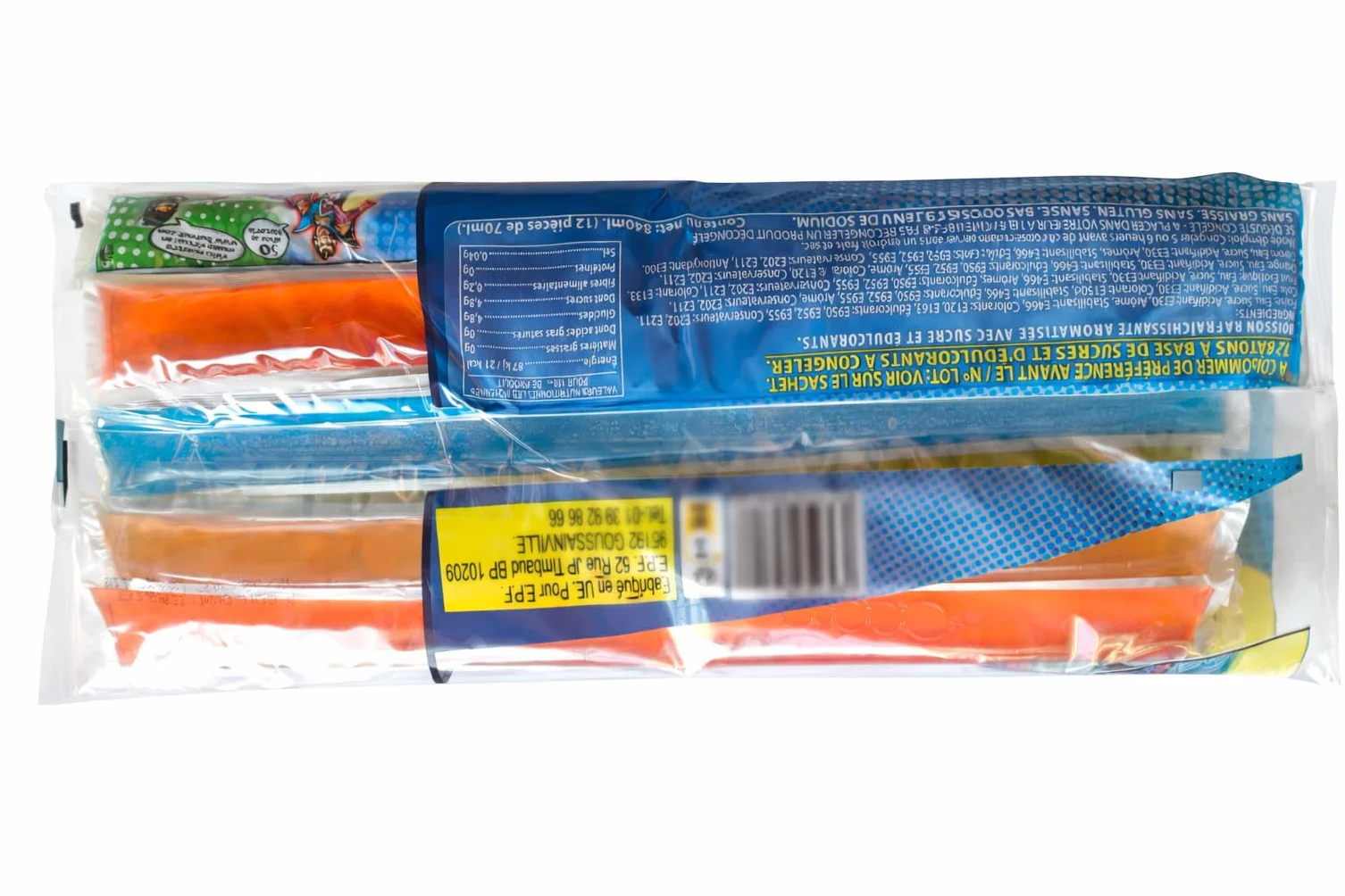 Polos Flax Burmar Galaxy, Sin Gluten Sin Lactosa, 6 Bolsas 12 Unidades 70ml