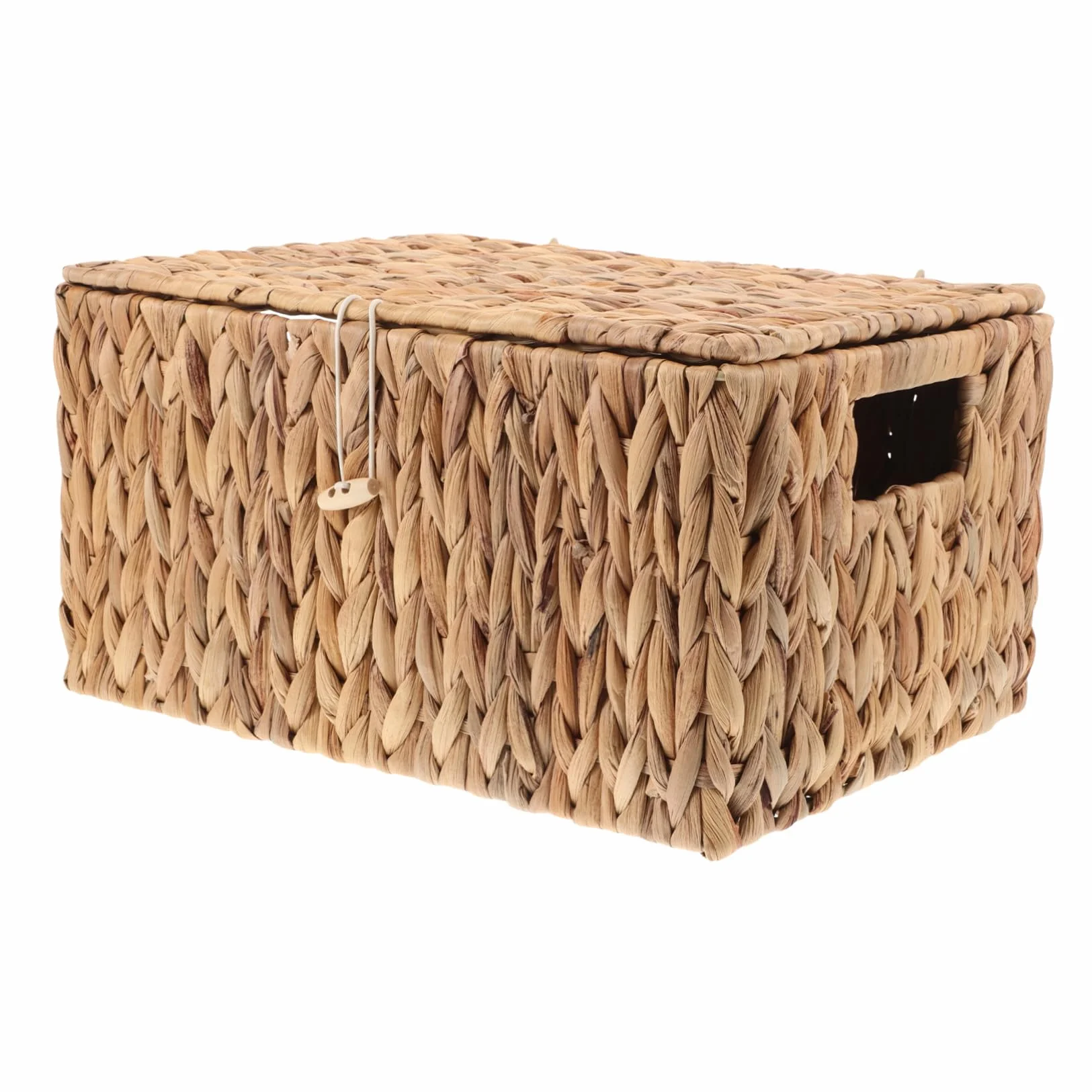 Cabilock Cesta de Almacenamiento Rectangular Tejida, Resistente, Multifuncional, con Tapa, Hogar