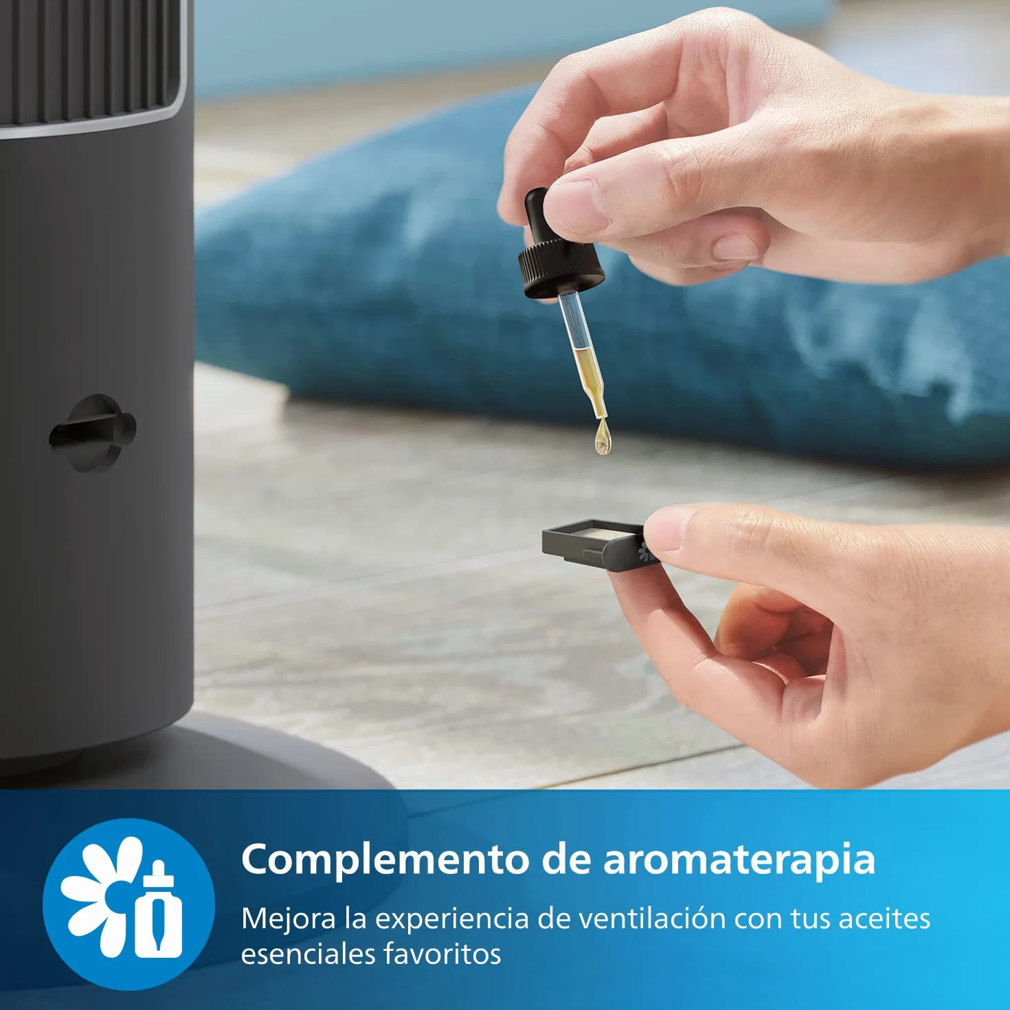 Philips Ventilador de torre Serie 5000 105cm Oscilación Mando a distancia Temporizador 3 modos 40W Negro CX5535/11