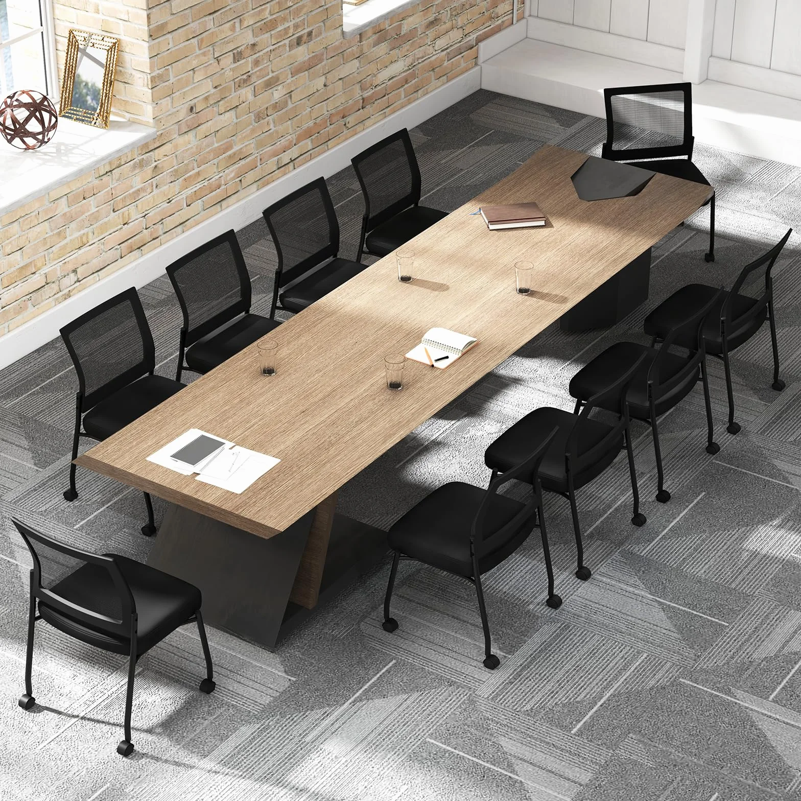 COSTWAY 2 Sillas Sala de Espera sin Brazos, Respaldo de Malla y Asiento Acolchado, Sillas Confidente con Ruedas, Silla Oficina, Carga 125kg, Negro