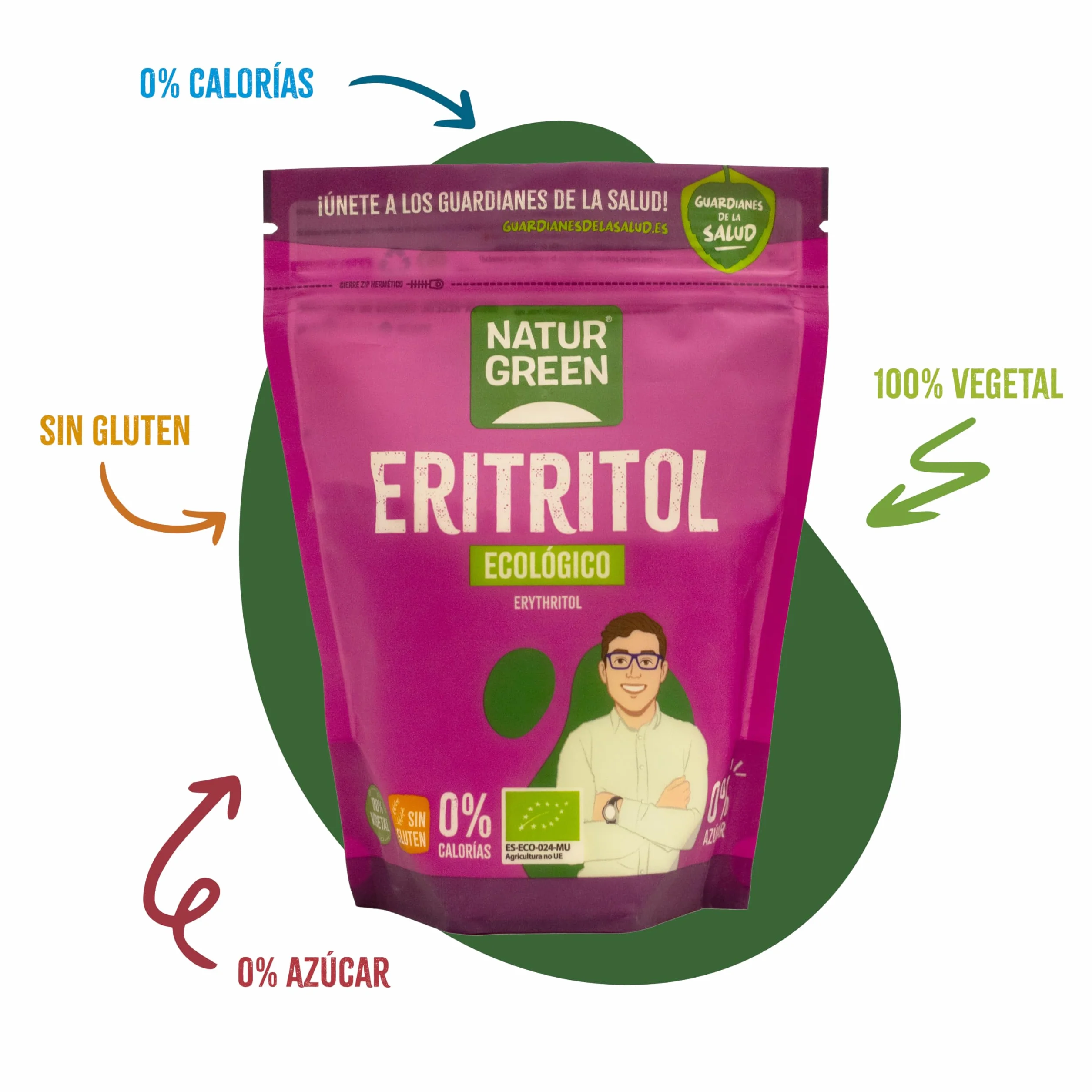 NaturGreen Eritritol Ecológico Bio Edulcorante de Mesa 500g