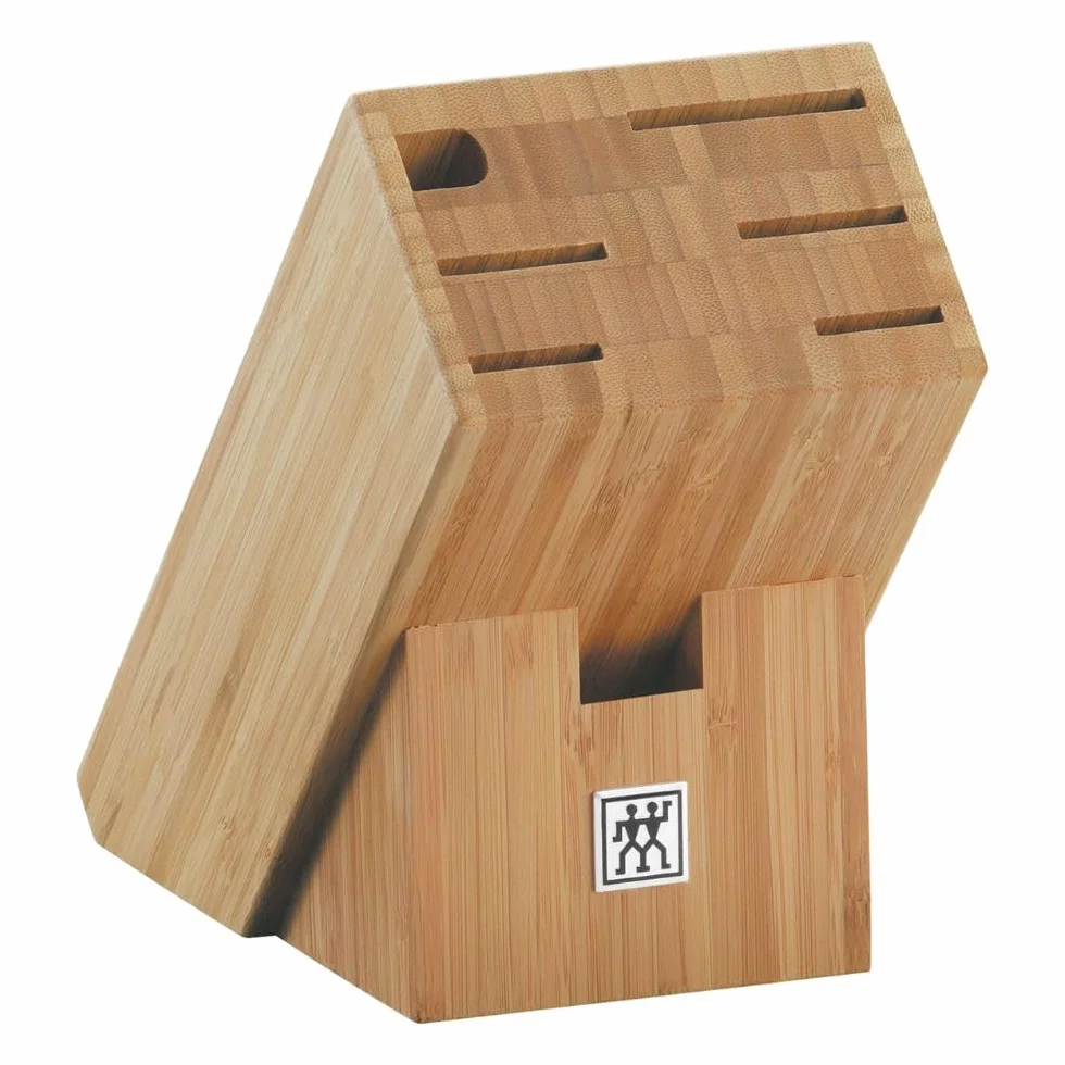 ZWILLING Bloque de cuchillos, 7 piezas, Bloque de bambú, Cuchillos con mango especial de acero inoxidable/plástico, Twin Pollux