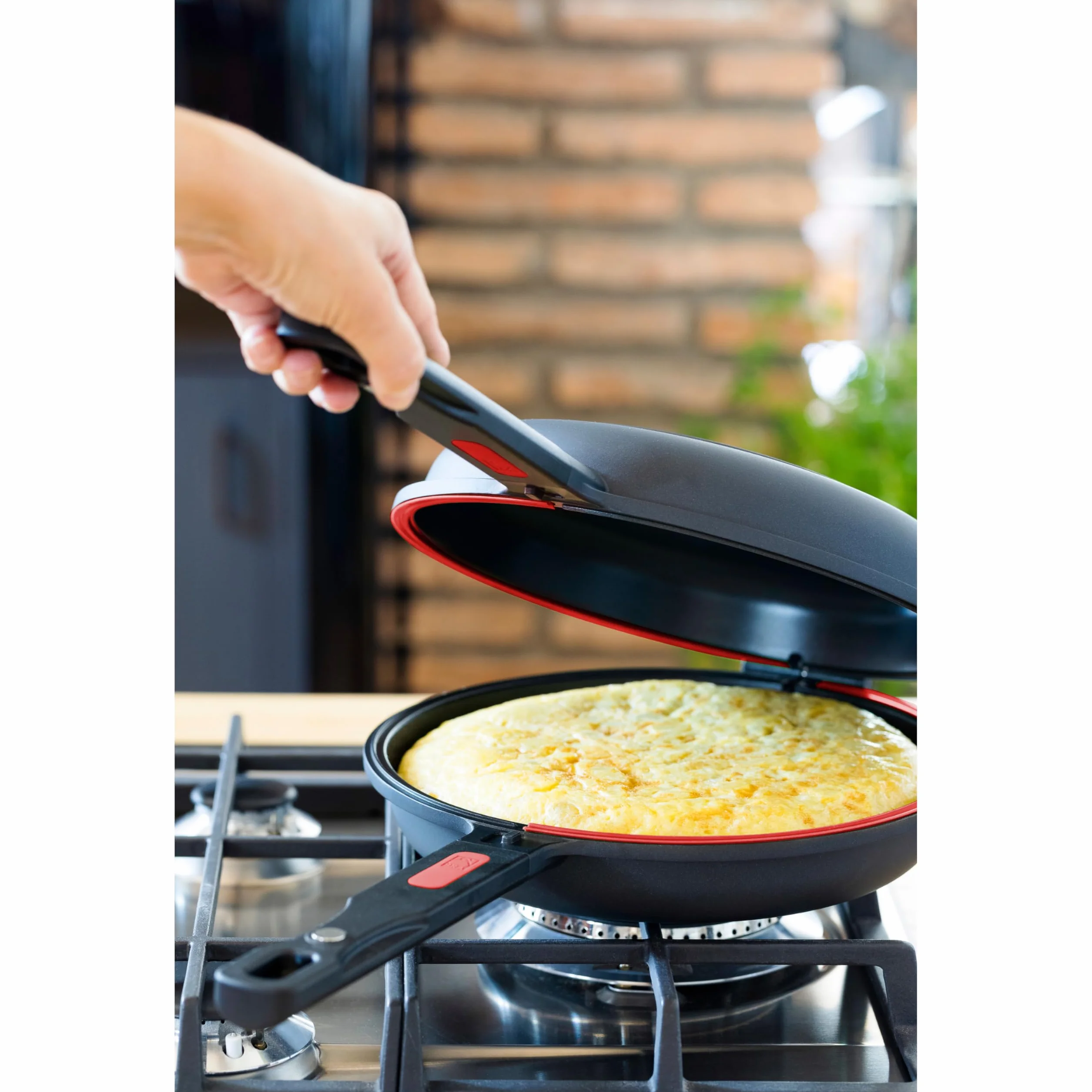 Sartén Doble para Tortilla de Patatas 24 cm Aluminio Fundido Triple Capa Antiadherente sin PFOA