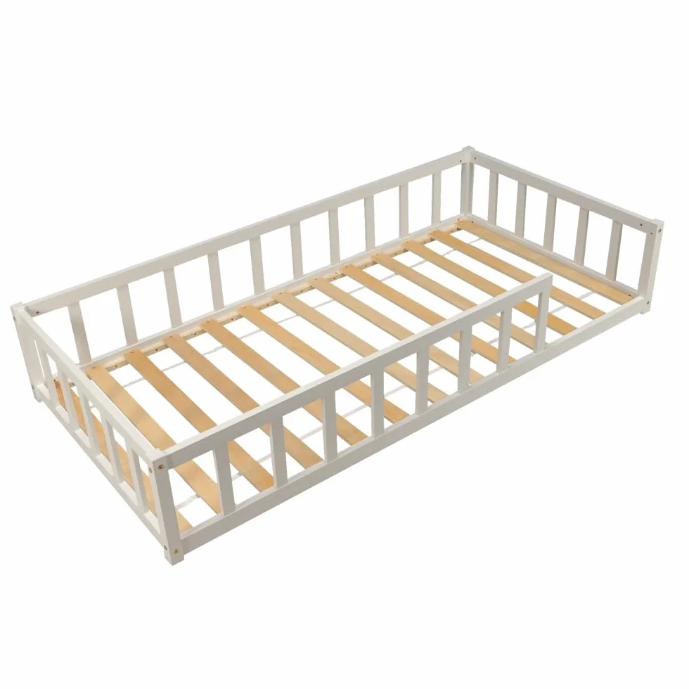Cama Nino 90x190 Weber Industries z Somier y Barrera Blanco