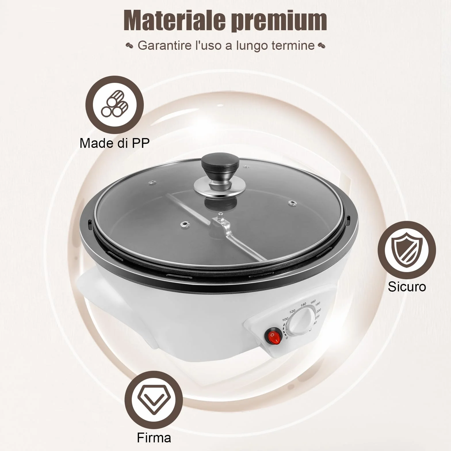 Tostador de café eléctrico 500 g profesional granos frutos secos semillas temperatura ajustable temporizador