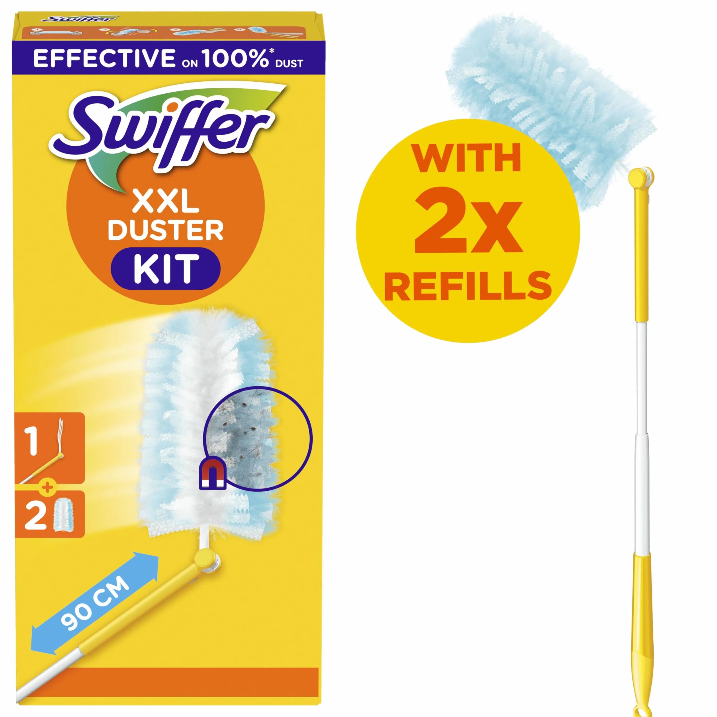 Swiffer Kit plumero XXL Duster 90 cm, 1 plumero +2 recambios