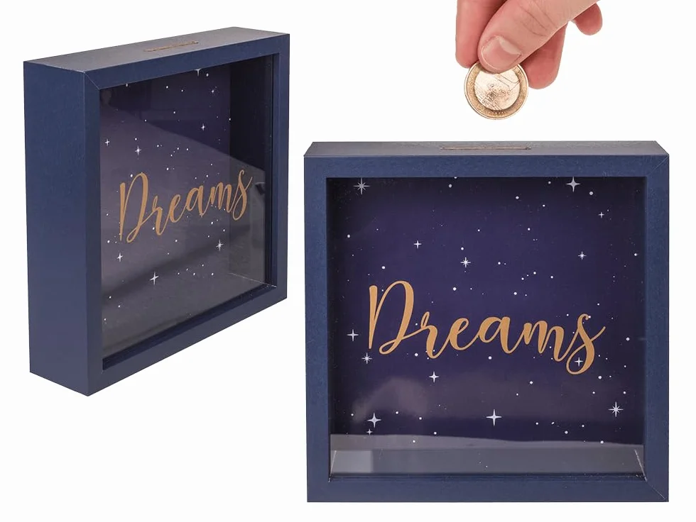 Dreams Hucha de Madera 20x20 cm con Marco