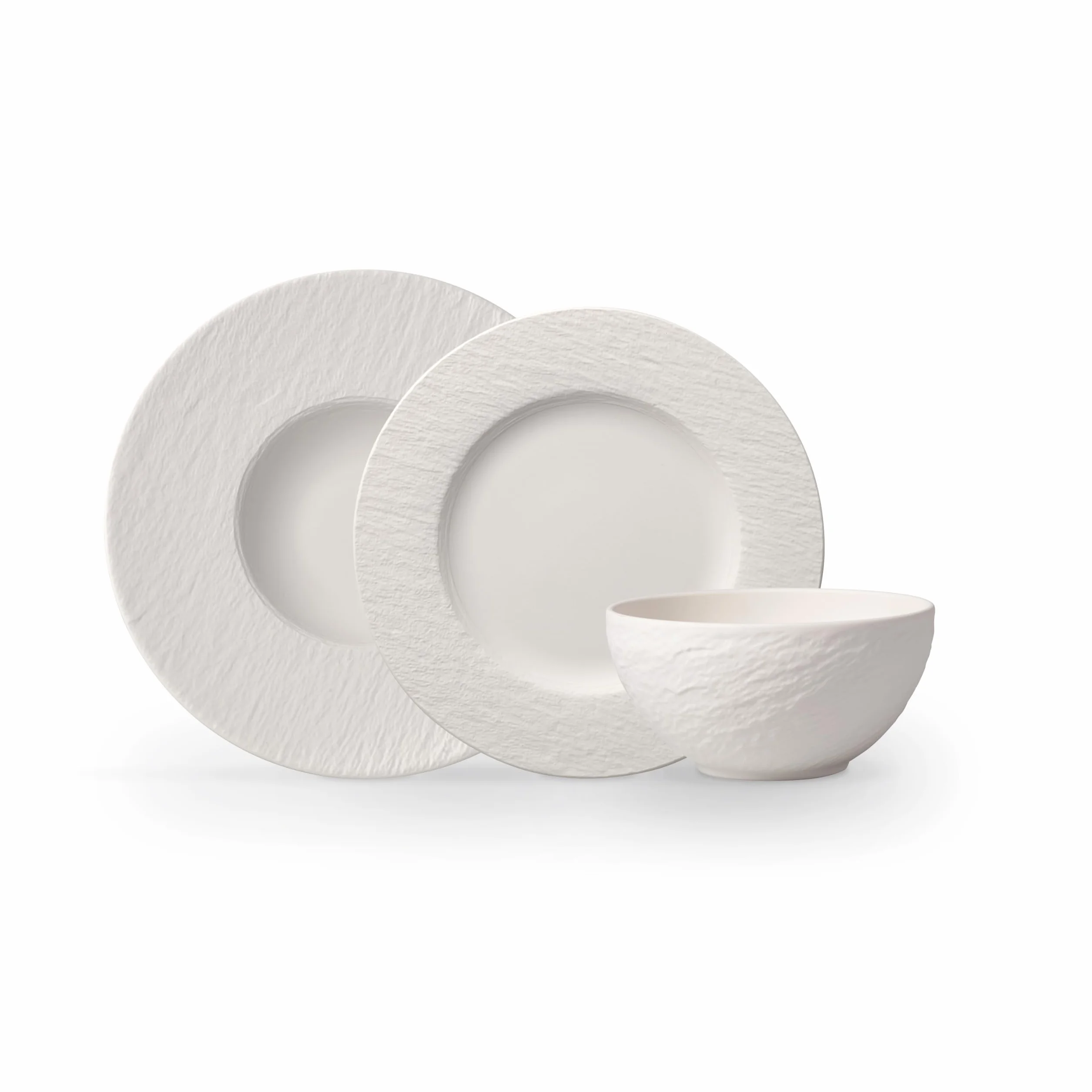 Villeroy & Boch - Manufacture Set Básico 6 Piezas Blanco, Apto para Lavavajillas, Apto para Microondas, Platos, Cuencos, Vajilla Negra, Porcelana Premium