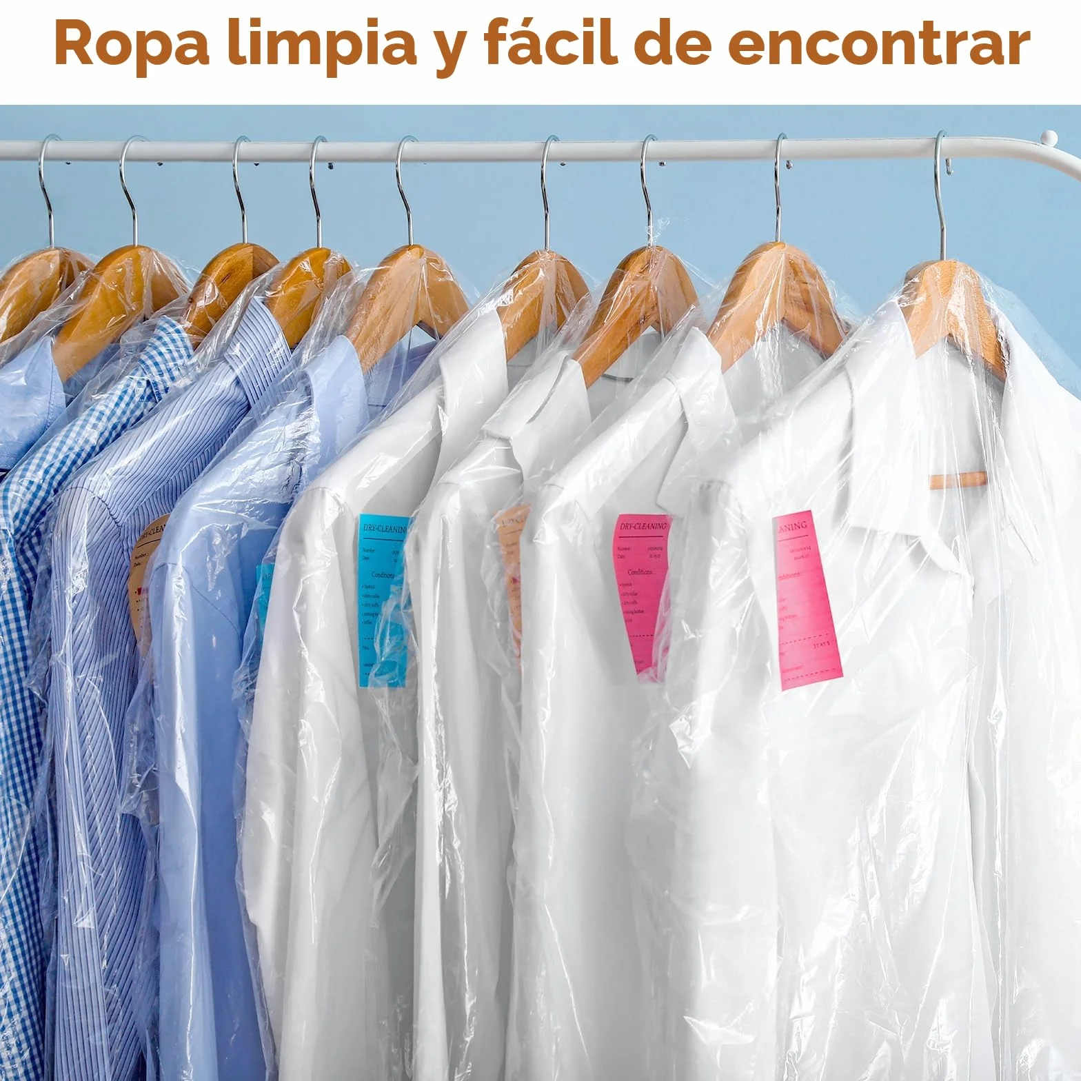 Funda Ropa Armario Plástico 60x140cm 30 Piezas Antipolvo