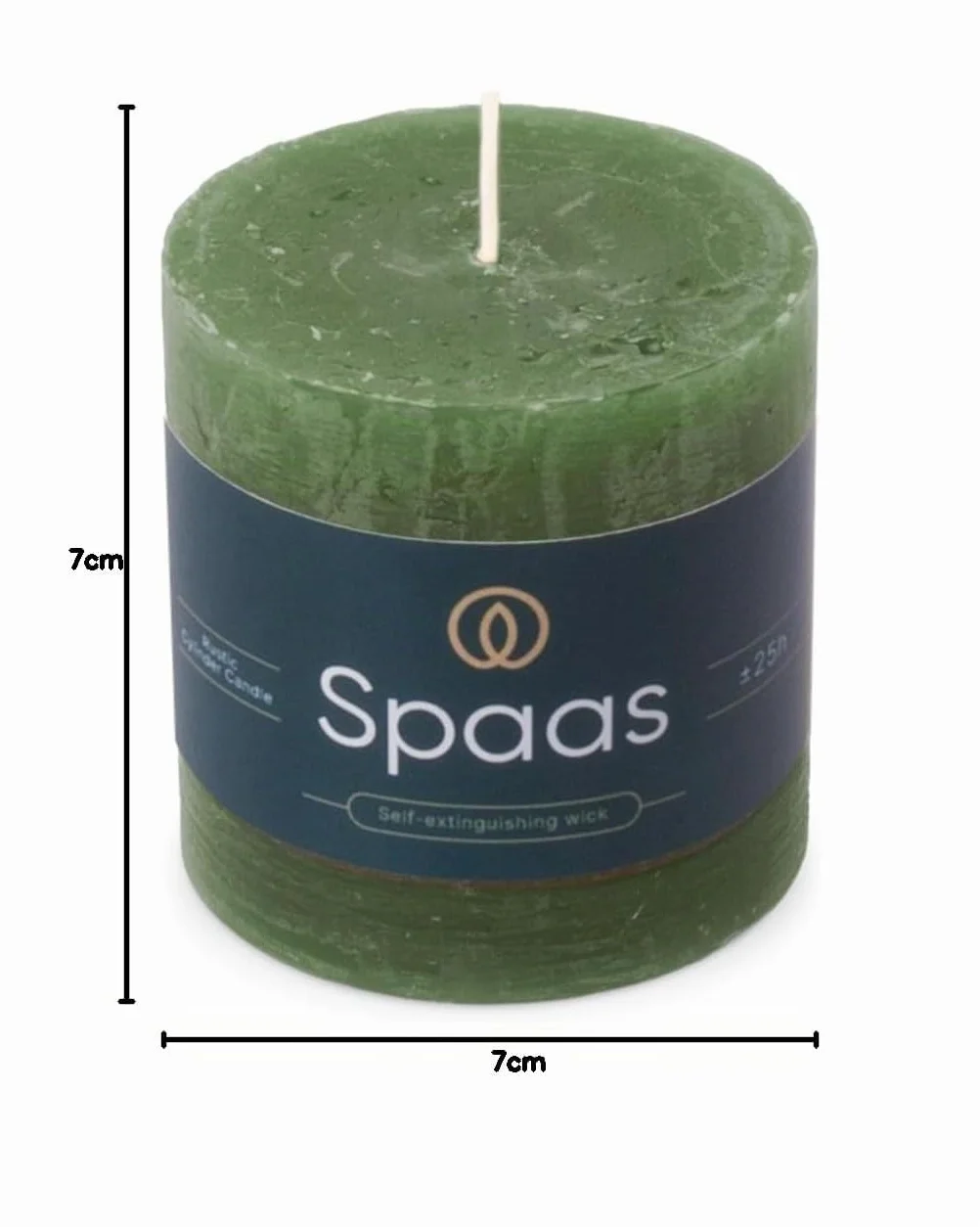 Spaas Vela pilar rústica 70/70 mm 25 h verde oscuro