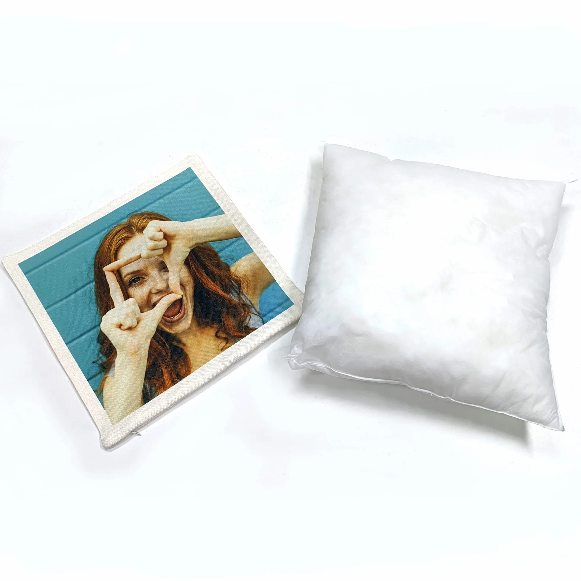Cojín Personalizado con Foto y Texto 2 Caras Tipo Lino Con Relleno