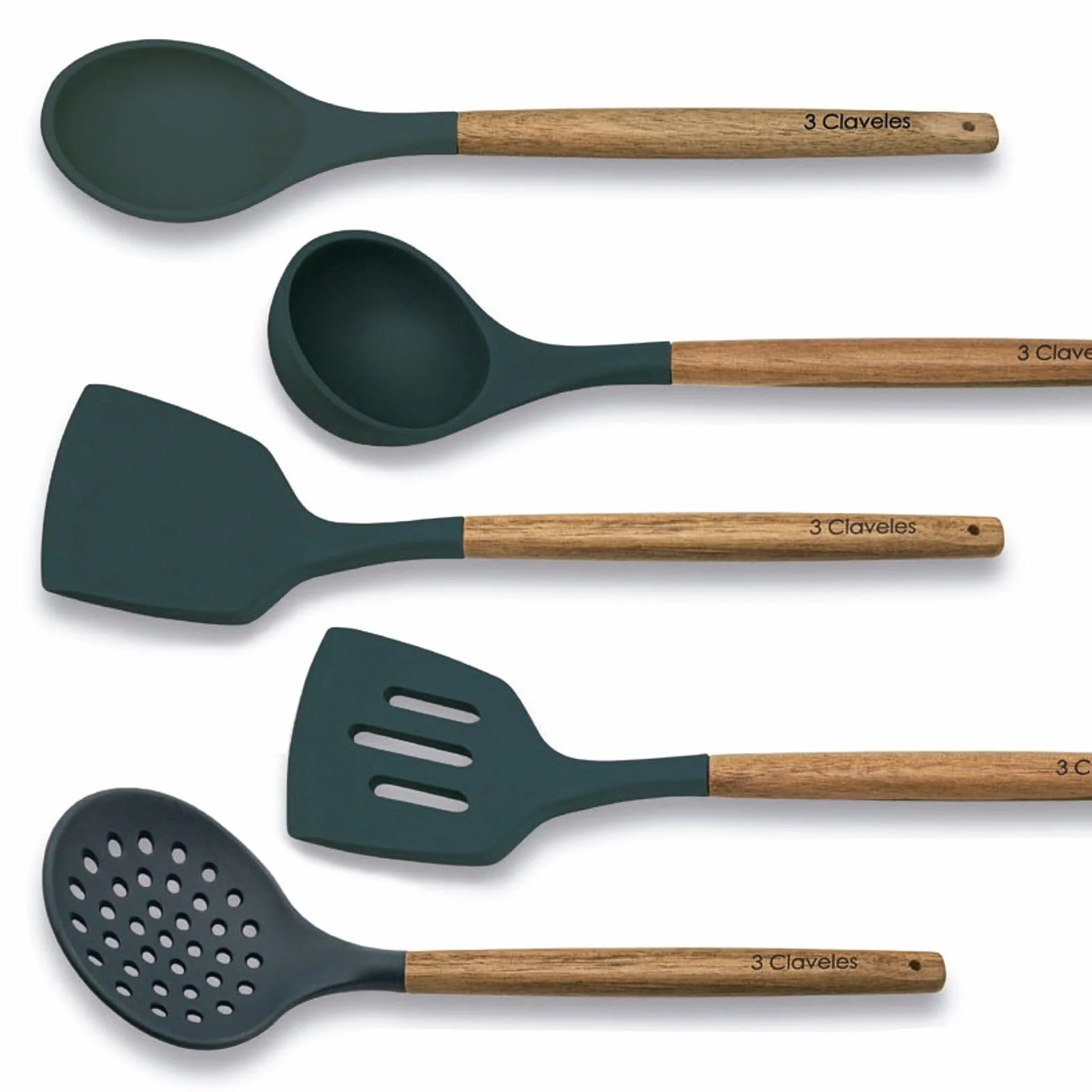 Espumadera de Madera de Haya y Silicona 33 cm BPA Free - 3 Claveles