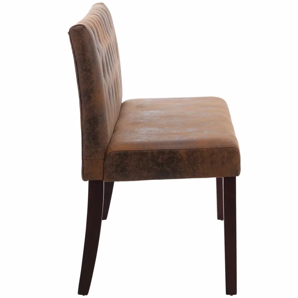 vidaXL Banco Sofás Recepción Sillas Asiento Muebles Decoración de Entrada Hogar Porche Recibidor Oficina de Piel de Ante Artificial Marrón