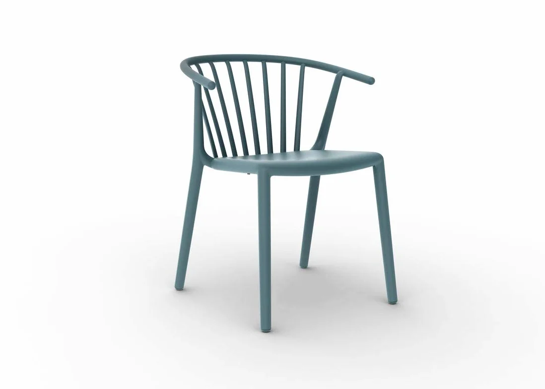 Resol Set de 2 sillas de diseño Woody para Interior, Exterior, jardín - Color Azul Retro
