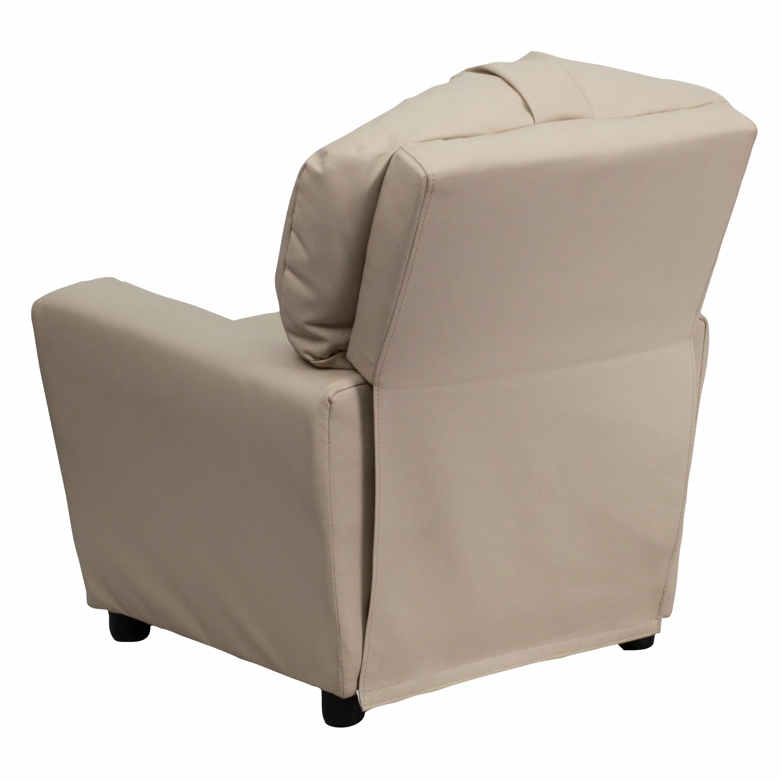 Flash Furniture Sillón reclinable Chandler de Vinilo para niños con portavasos, admite hasta 90 lbs, Beige