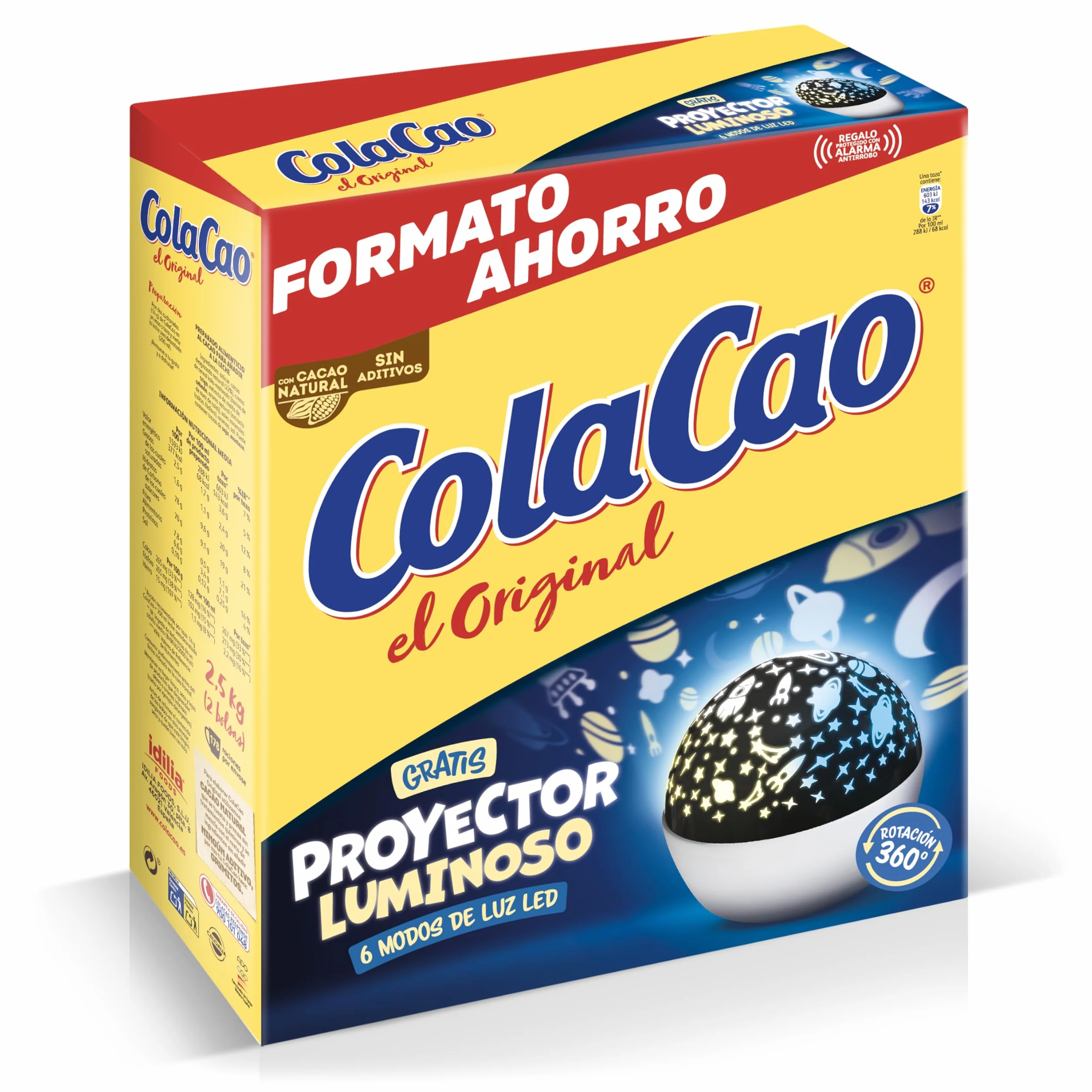 ColaCao Original Cacao Soluble Natural sin Aditivos 2,5kg Formato Ahorro
