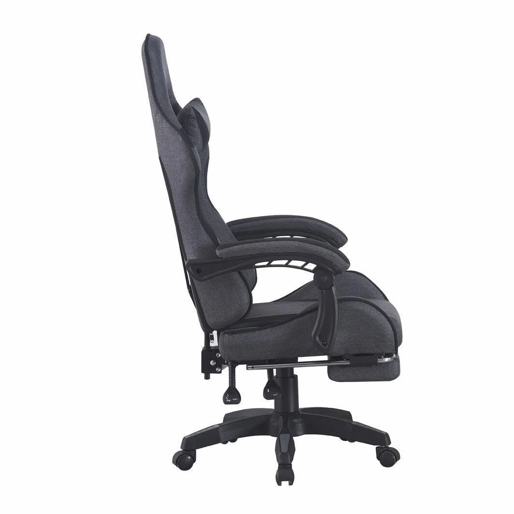 SHIITO | Silla Gaming Profesional | Ergonómica con Respaldo Reclinable de Tela Gris- Negro | Modelo CLAVIN - Y830 | 130 x 49 x 64