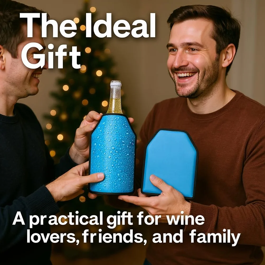 Enfriador De Vino De Gel, Funda Para Congelador, Vodka, Tequila, Enfriador De Portador (azul claro)