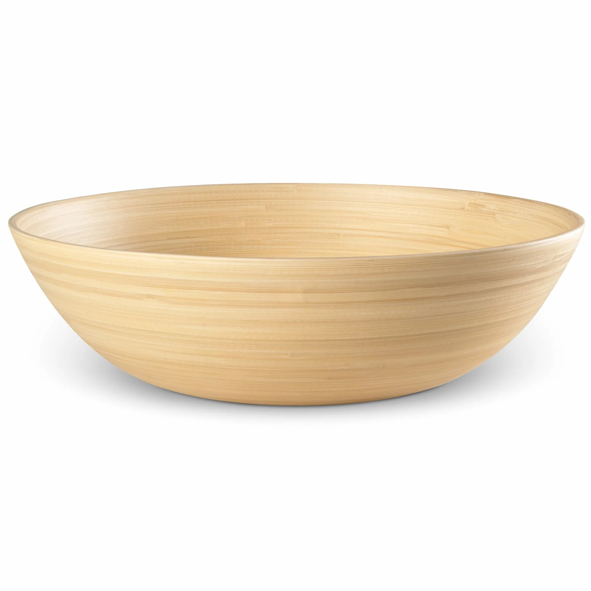 LEXA Cuenco de Ensalada de Bambú de 12 Pulgadas, Cuenco Ligero para Palomitas de Maíz, Cuenco Extra Grande para Servir o para Patatas Fritas para Aperitivos de Fiesta