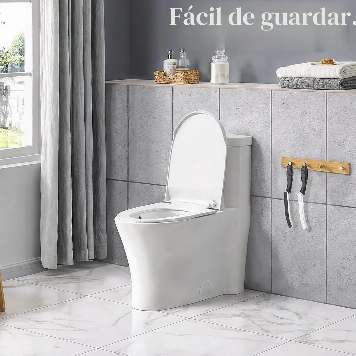 TQRR Escobillas de Baño Cepillo Limpieza Hogar Multifuncional Cerdas Duras Inodoro Bañera Ranura Ventana 2 Negro
