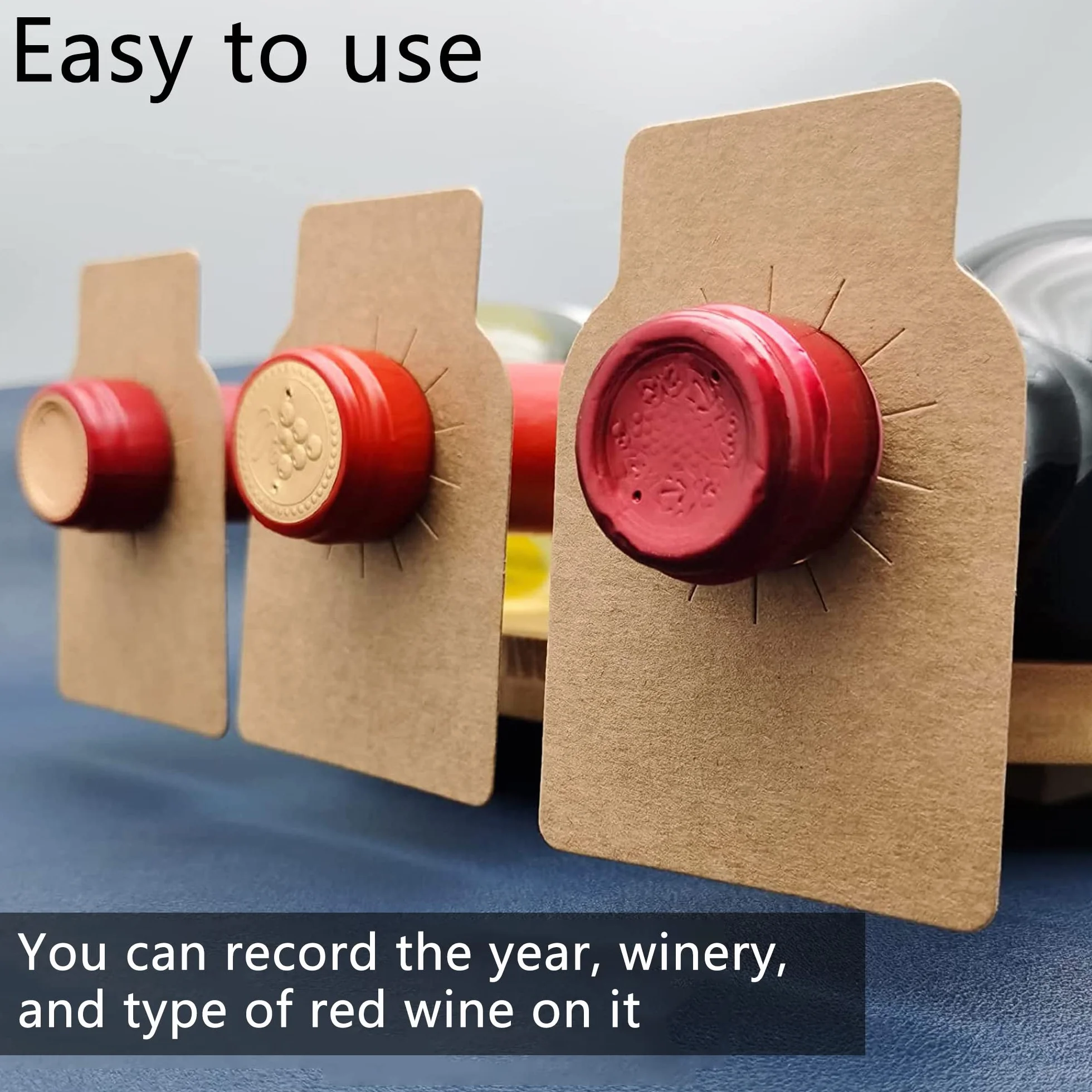 Etiquetas de papel Kraft para botellas de vino - 100 unidades