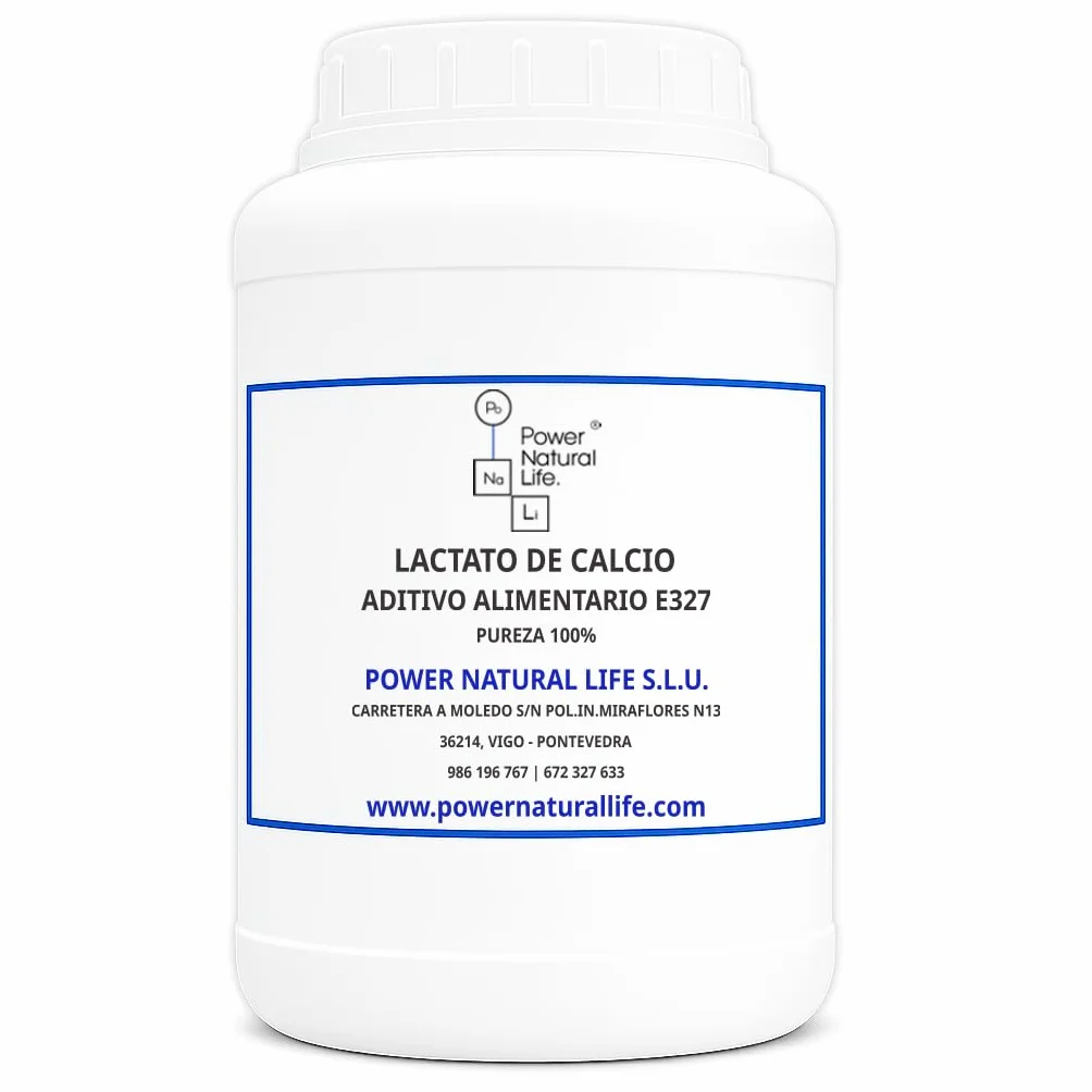 Power Natural Life Lactato de Calcio en Polvo 1 kg Aditivo Alimentario E327 Regulador de Acidez