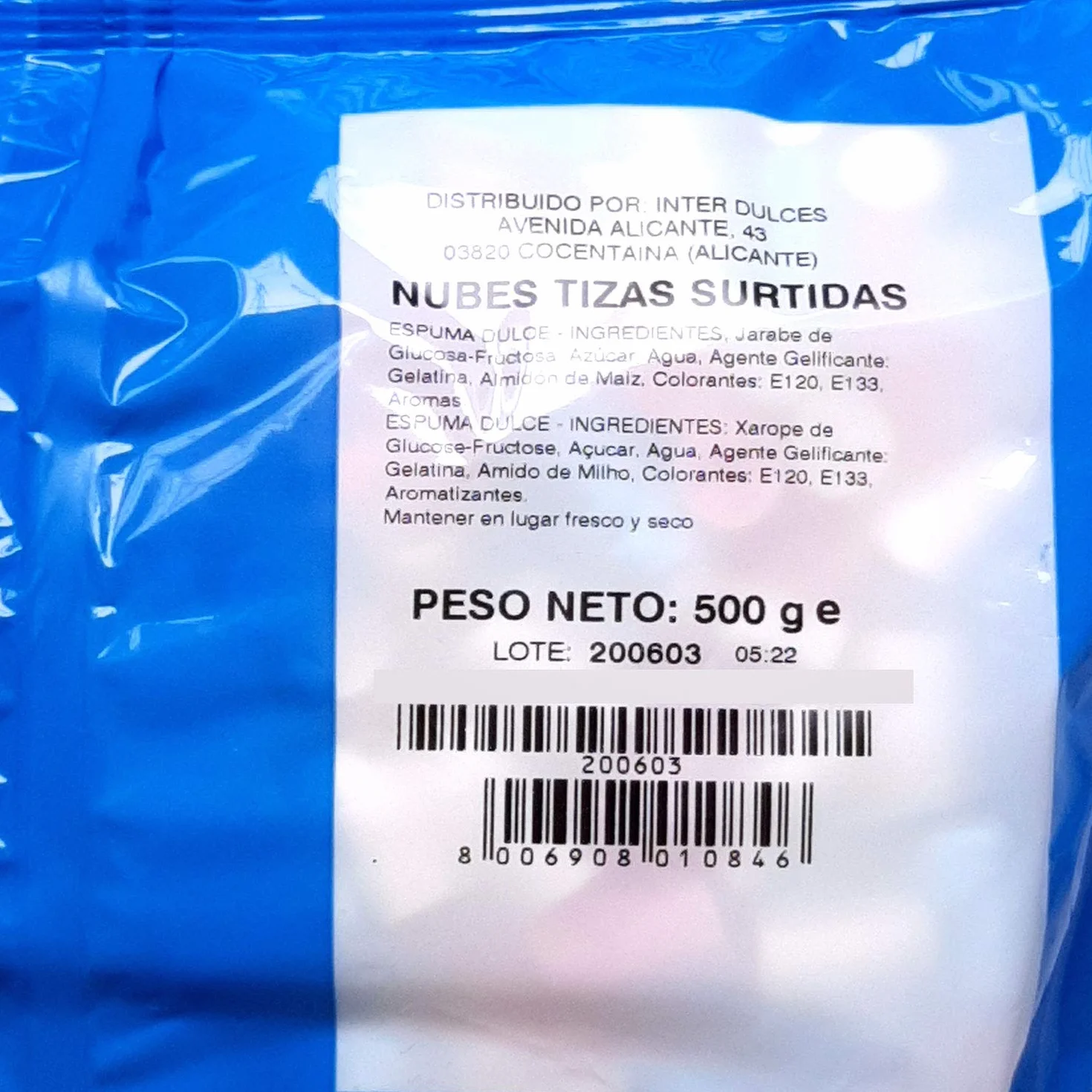 Nubes Tizas Surtidas Mini Topping Para Helados Postres Dulces