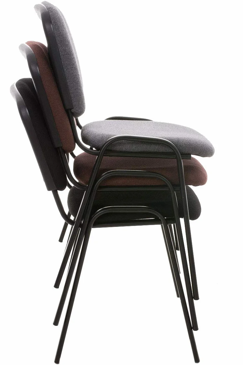 CLP Set De 4 Sillas De Reuniones Ken En Tela I Pack De 4 Sillas De Conferencia con Base De Metal I 4 Sillas Confidentes Apilables I Color:, Color:Verde Claro