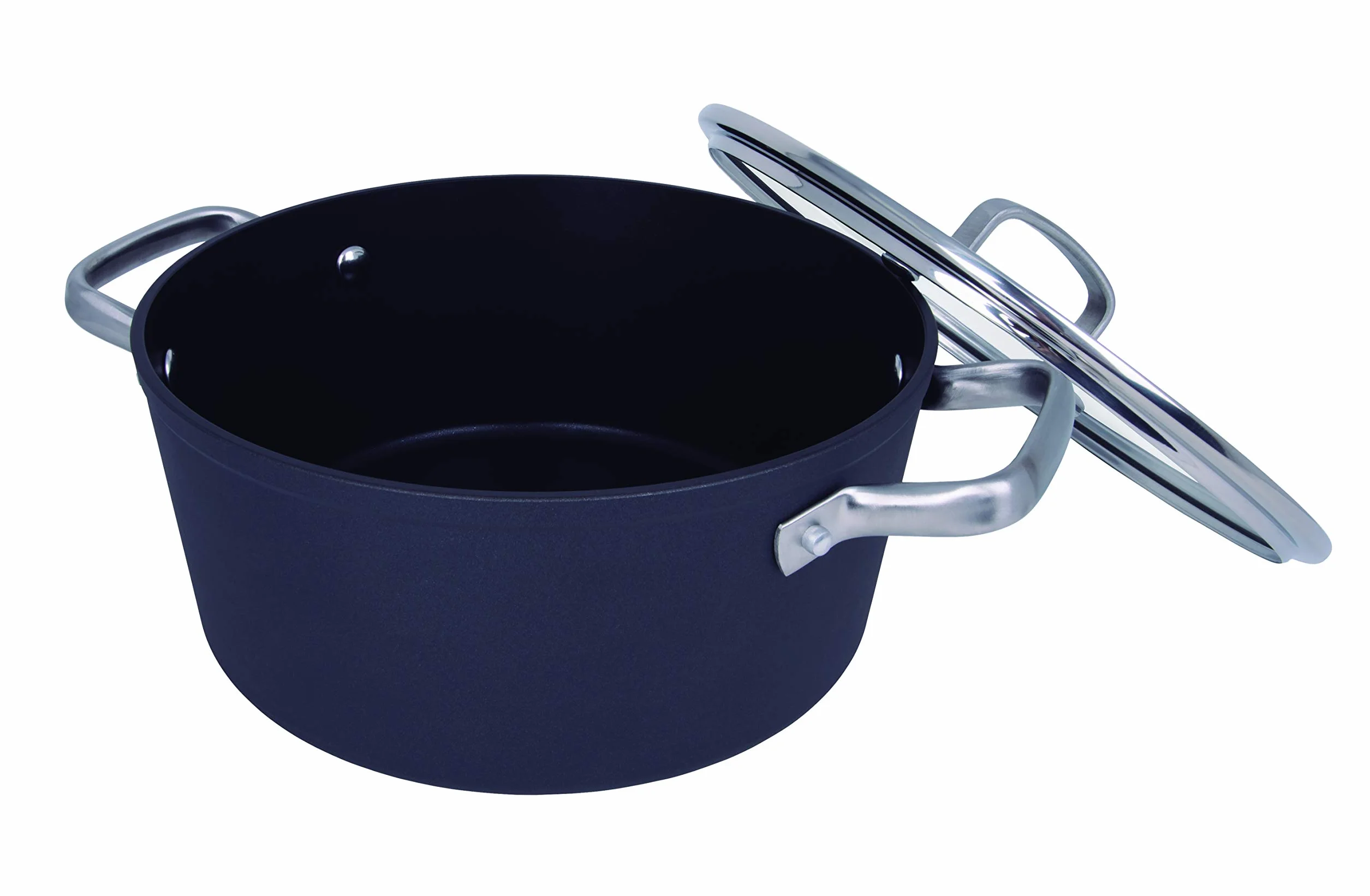 Arcos Serie Samoa | Cacerola Antiadherente 24 cm y 4,3 L | Aluminio Forjado | Apta cualquier cocina | Asas Acero Inoxidable Efecto Frio | Sistema ahorro energético | Apta lavavajillas | Color Negro