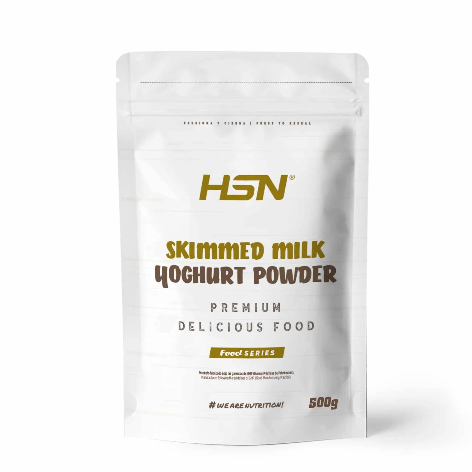 Yogur Bajo en Grasa en Polvo HSN Sabor Natural 500 g 50 Tomas No-GMO Vegetariano Sin Gluten