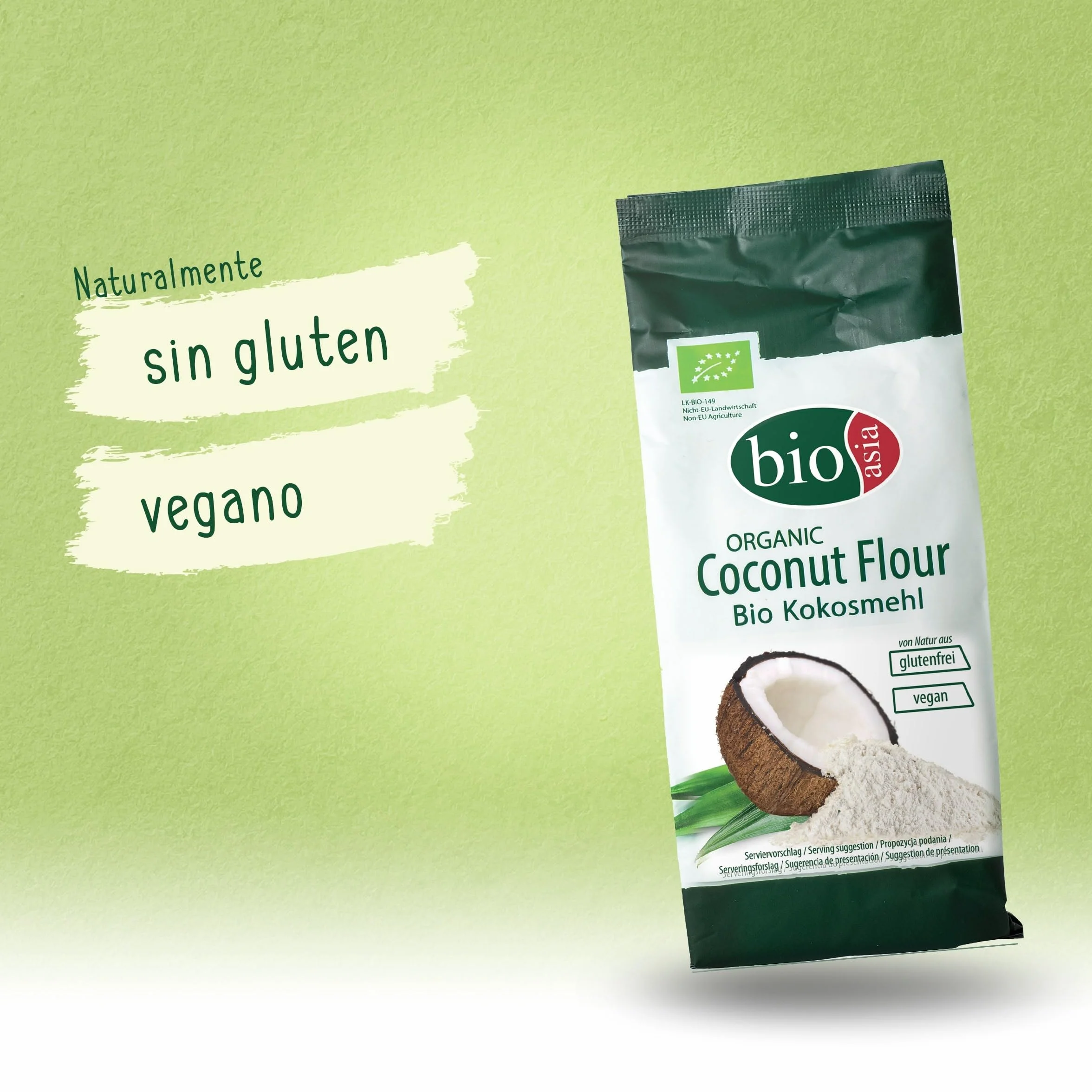 BIOASIA Harina de coco ecológica sin gluten 250 g