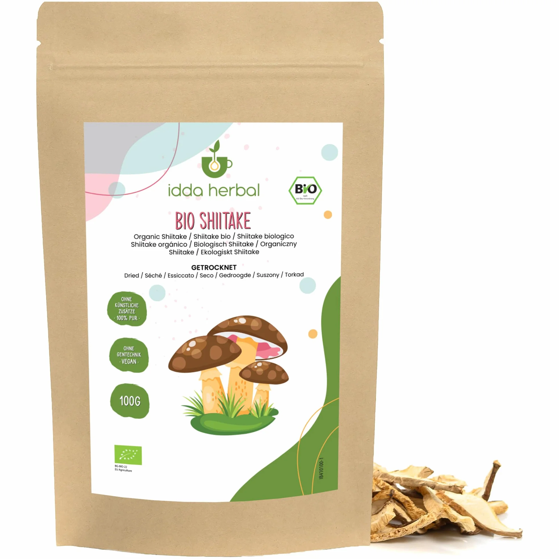 Setas Shiitake Deshidratadas Orgánicas 100g Hongos Secos para Cocinar