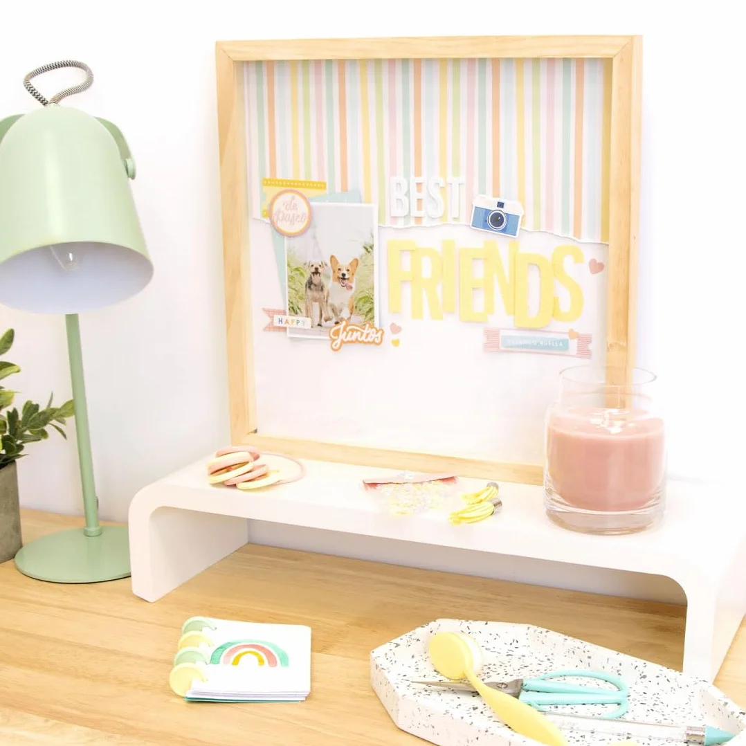 Craftelier - Marco con Profundidad 30x30 cm | Marco de Madera Natural Transparente para Scrapbooking y Manualidades 3D | Cuadro con Fondo para Objetos Voluminosos y Acetato Protector Frontal