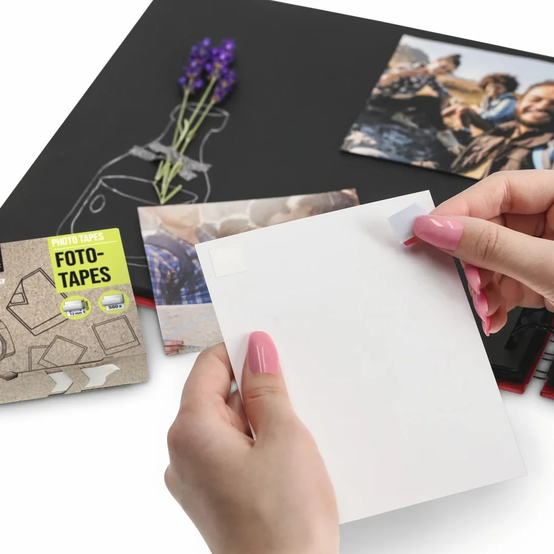 Hama | Cinta Transparente Para Pegar Fotos, Cinta fotográfica transparente, 1000 unidades (2 paquetes de 500 unidades), Para pegar imágenes a un álbum, Color Transparente