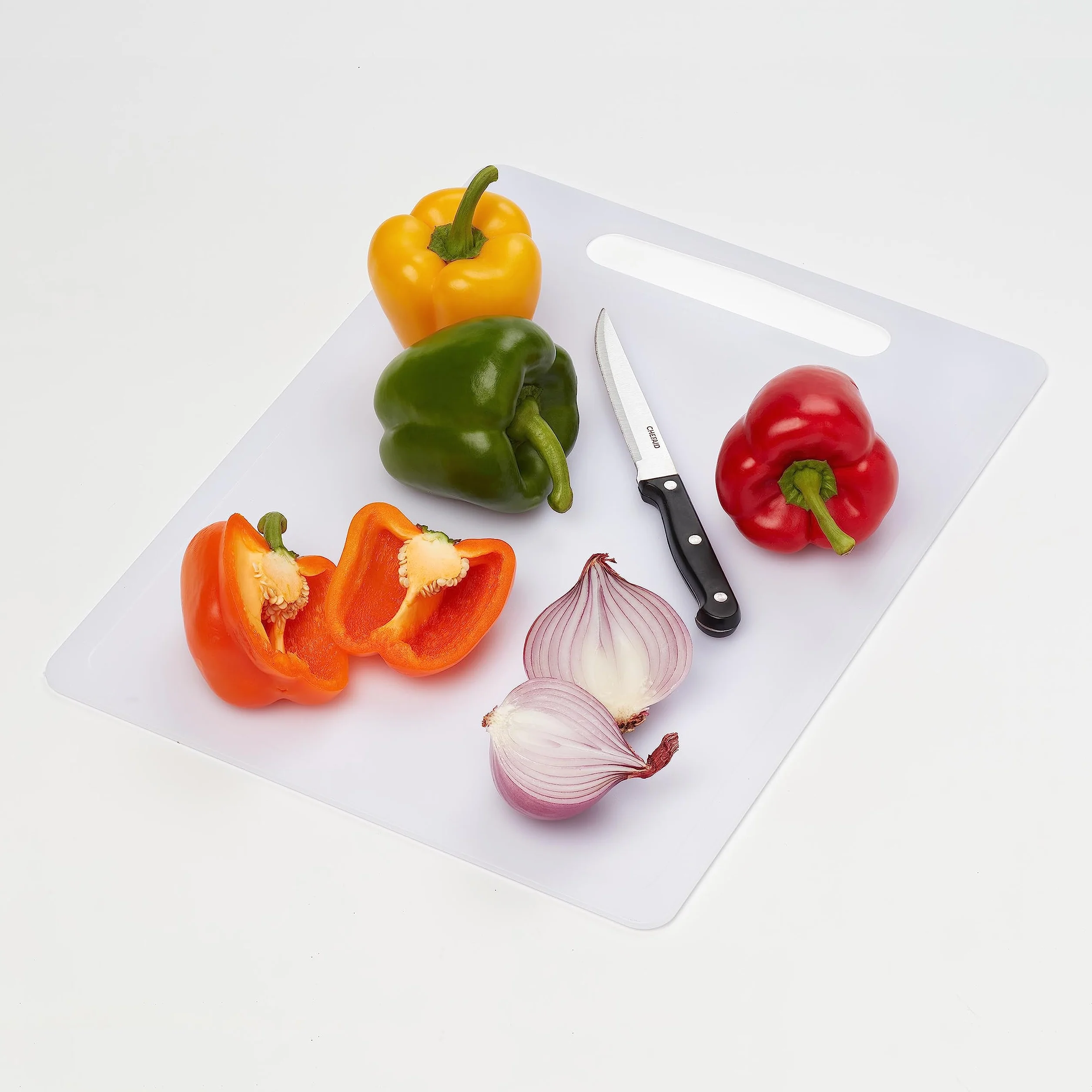 Chef Aid Tabla de cortar polietileno blanco 35x24 cm antideslizante multiusos apta lavavajillas