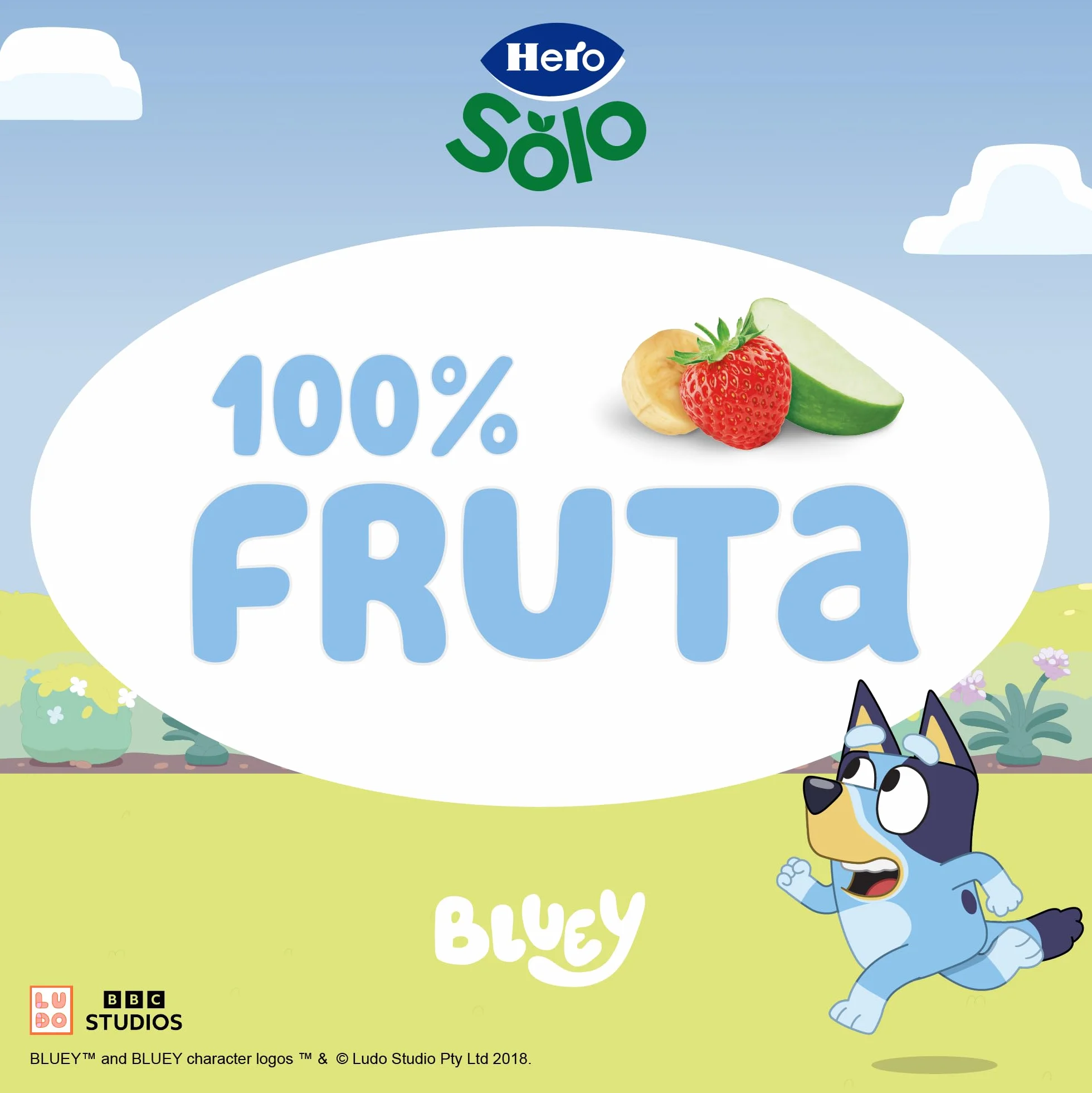 Hero Solo Bolsitas con Plátano Fresa y Manzana para Bebés 6 Meses Pack 18 x 100 g