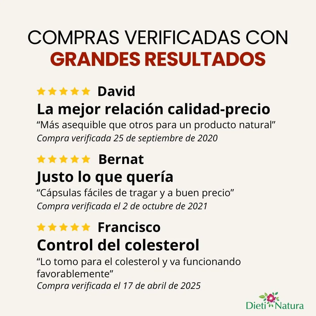 Dieti Natura Levadura de Arroz Rojo 60 Cápsulas 2,9mg Monacolina K para Reducir Colesterol Salud Cardiovascular