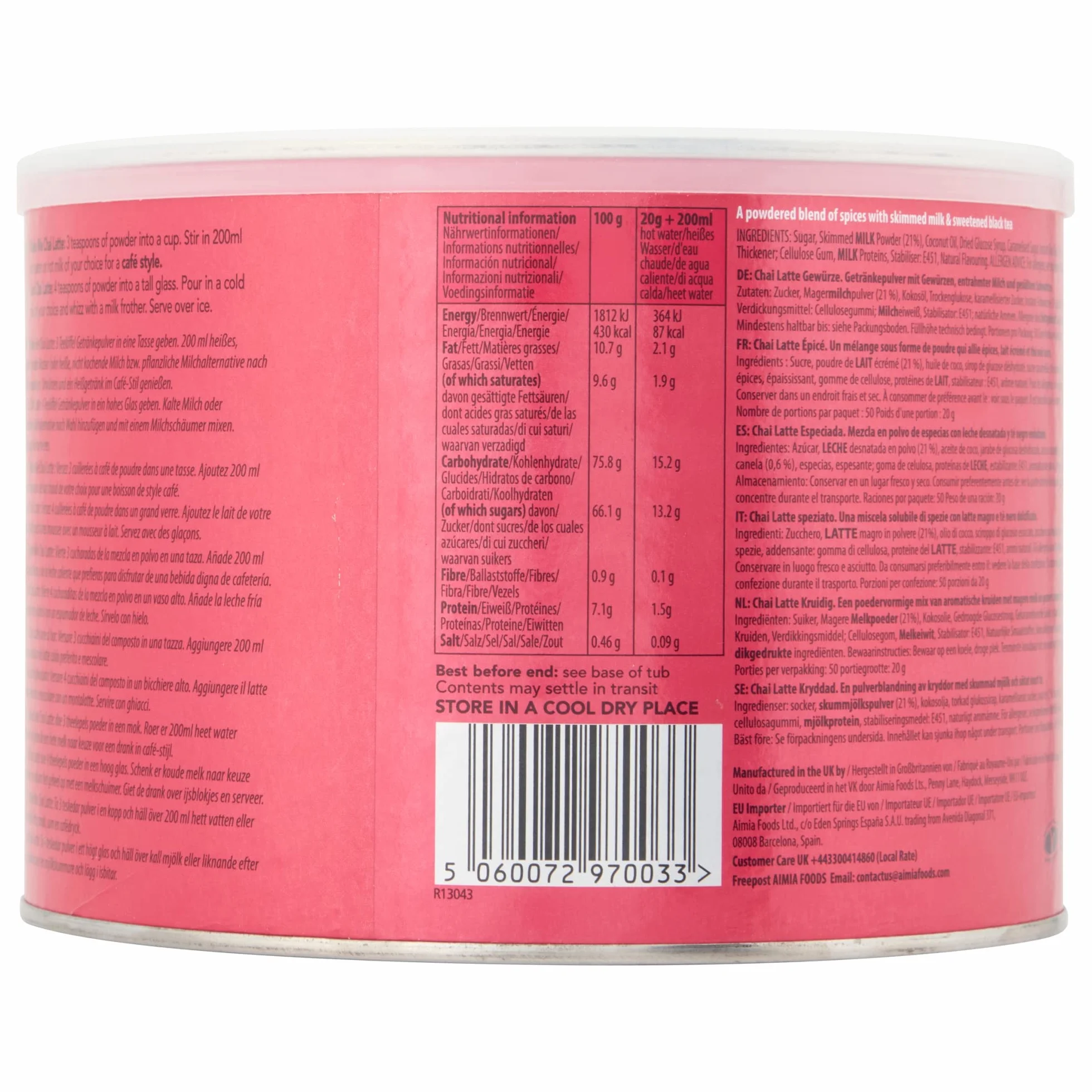 Drink Me Chai Spiced Chai Latte 1kg Proszek 50 Porcji